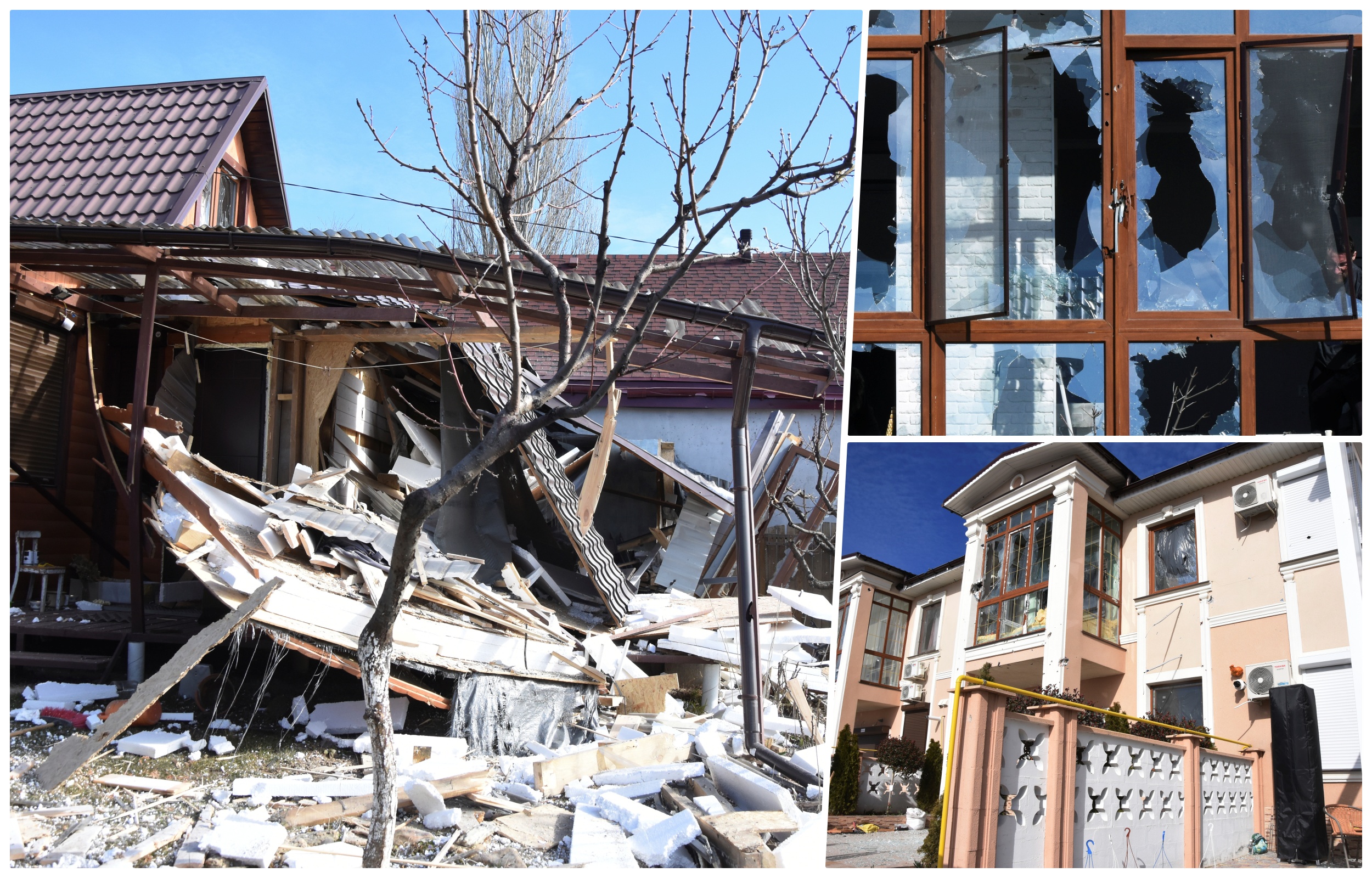 A view of shattered windows of a building after a shelling in Odesa, Ukraine, Monday, March 21, 2022. (AP Photo/Max Pshybyshevsky)