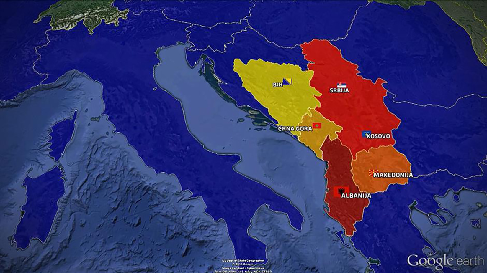 Zapadni Balkan, Strateški kompas EU Foto: N1/Google Earth