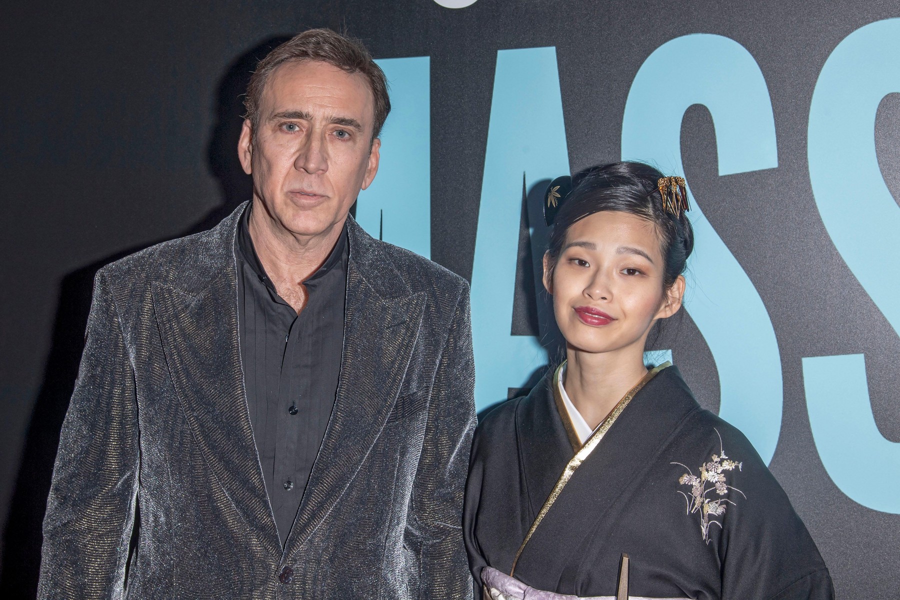 New York, United States. 10th Apr, 2022. Nicolas Cage and Riko Shibata attend "The Unbearable Weight Of Massive Talent" New York Screening at Regal Essex Crossing in New York City. Credit: SOPA Images Limited/Alamy Live News