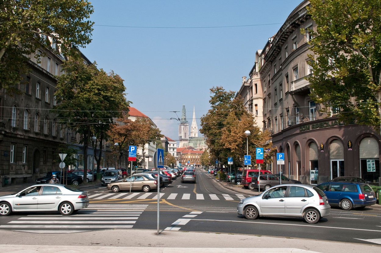 Rackog Street viewed from the Victims of Fascism Square, Zagreb, Croatia