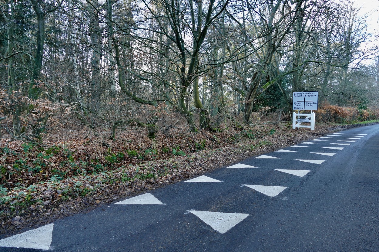New safety measure installed at accident blackspot, Binfield Heath, Oxfordshire, UK - 22 Nov 2020