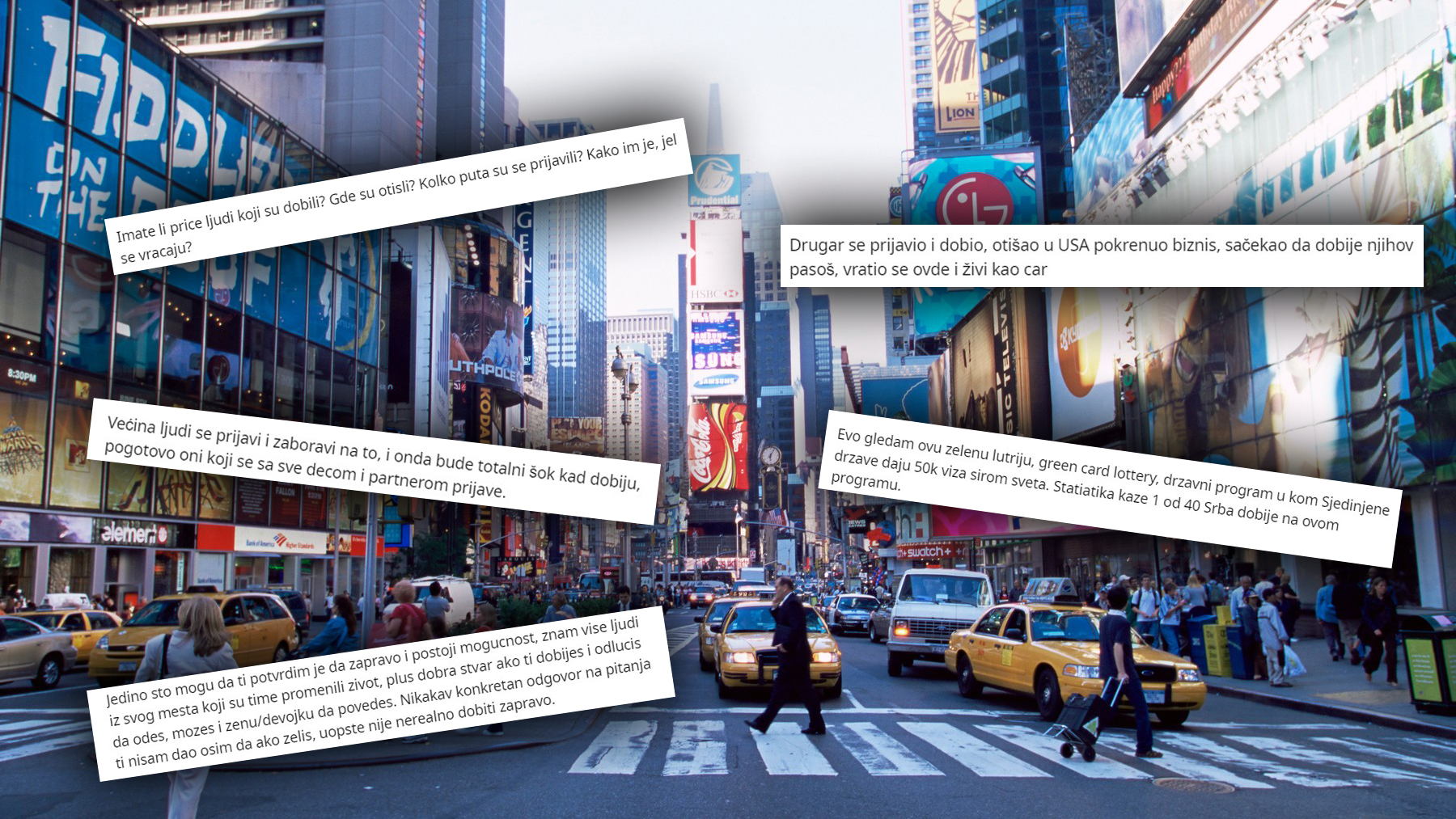 GREEN CARD; Zelena karta, Times Square, New York, New York State, United States of America, North America