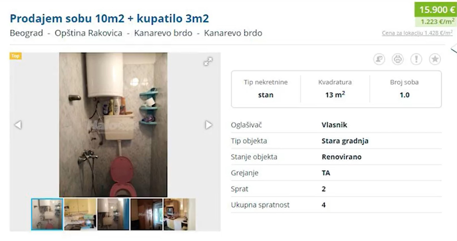 Soba Rakovica prodaja