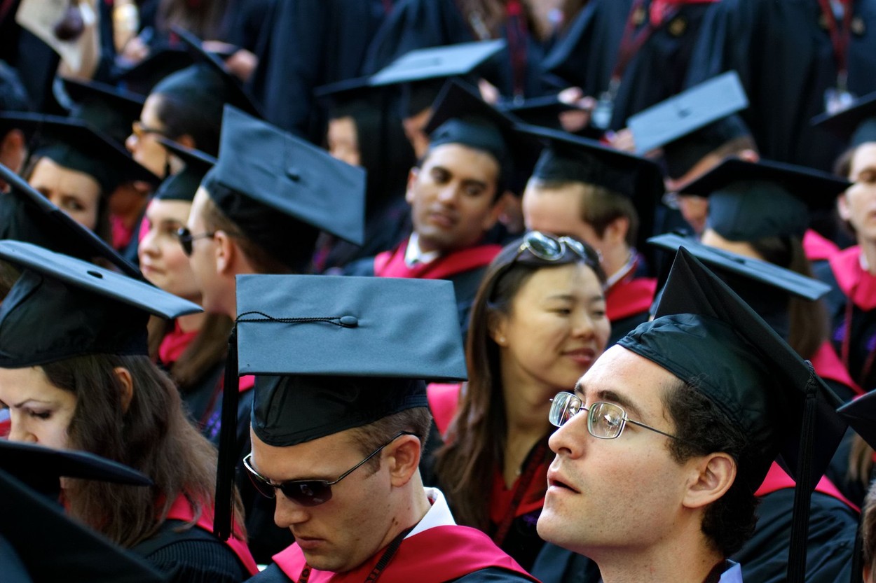 Students of Harvard University gather for their graduation ceremonies on Commencement Day on May 26, 2011 in Cambridge, MA.