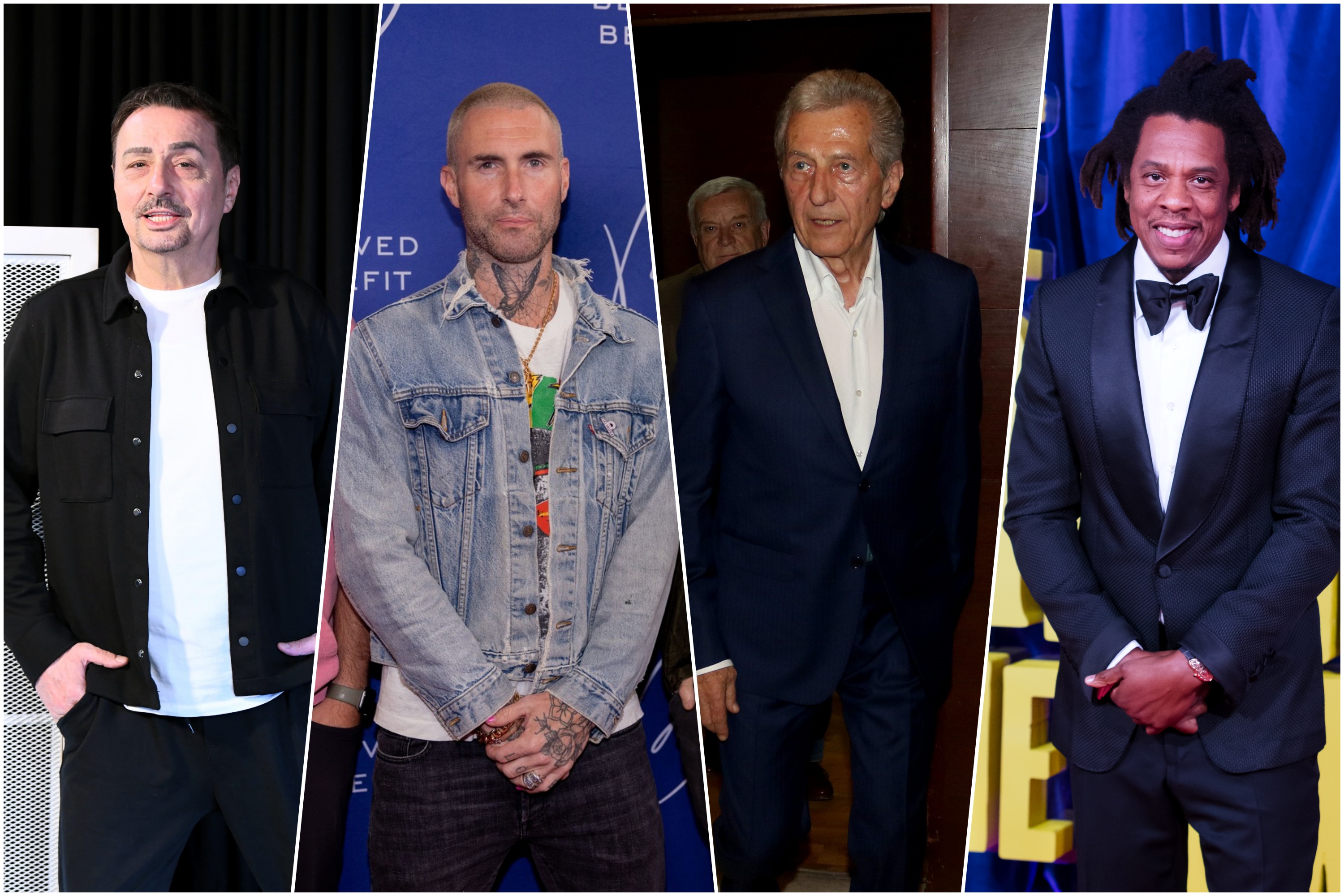 Dragan Kojić Keba, Adam Levin, Miroslav Ilić, Džej Zi, kombo Foto: Goran Srdanov/Nova.rs/Antonio Ahel/ATAImages/Nathan Posner / Shutterstock Editorial / Profimedia/EPA-EFE/VICKIE FLORES