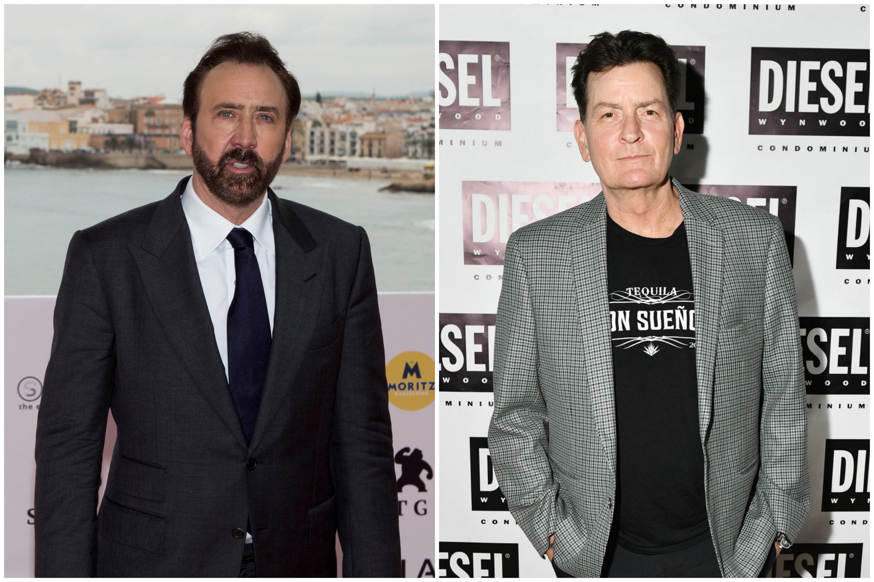 Nikolas Kejdž i Čarli Šin, kombo Foto: EPA-EFE/Quique Garcia/Craig Barritt / Getty images / Profimedia