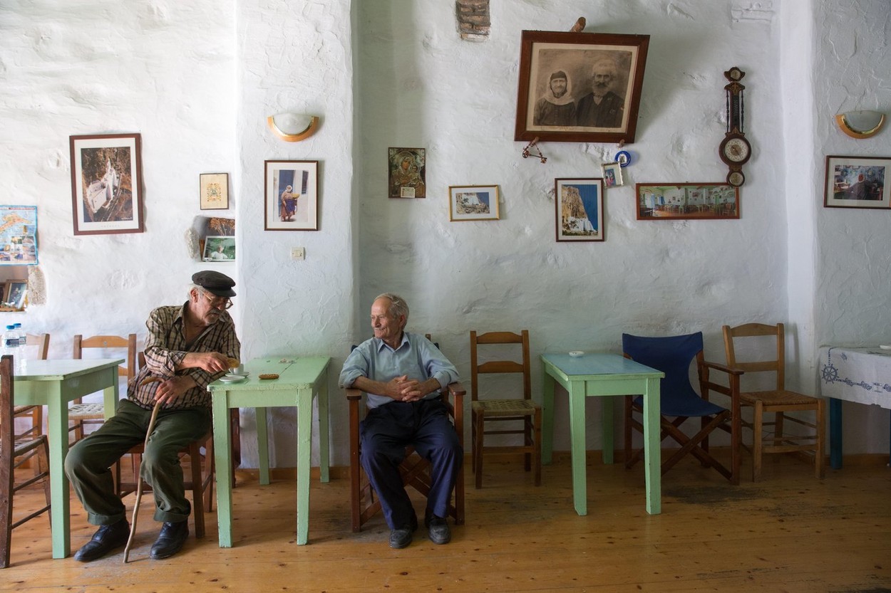 Two Greek gentlemen sitting in a traditional Kafeneon or Taverna,Image: 255903599, License: Rights-managed, Restrictions: , Model Release: no, Credit line: Tommy London / Alamy / Alamy / Profimedia
