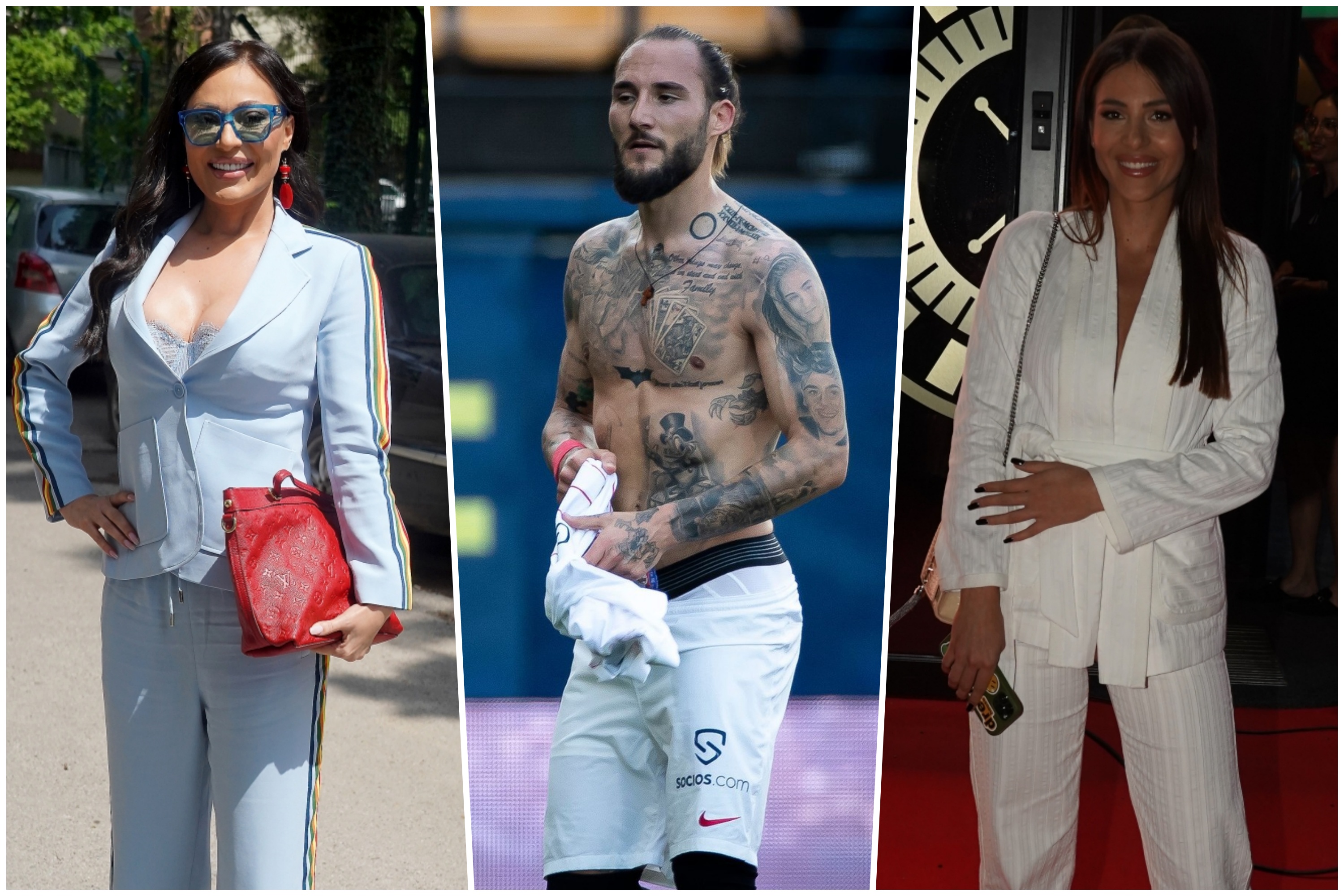 Svetlana Ceca Ražnatović, Nemanja Gudelj, Anastasija Ražnatović, kombo Foto: Antonio Ahel/ATAImages/Jose Miguel Fernandez/NurPhoto / Shutterstock Editorial / Profimedia