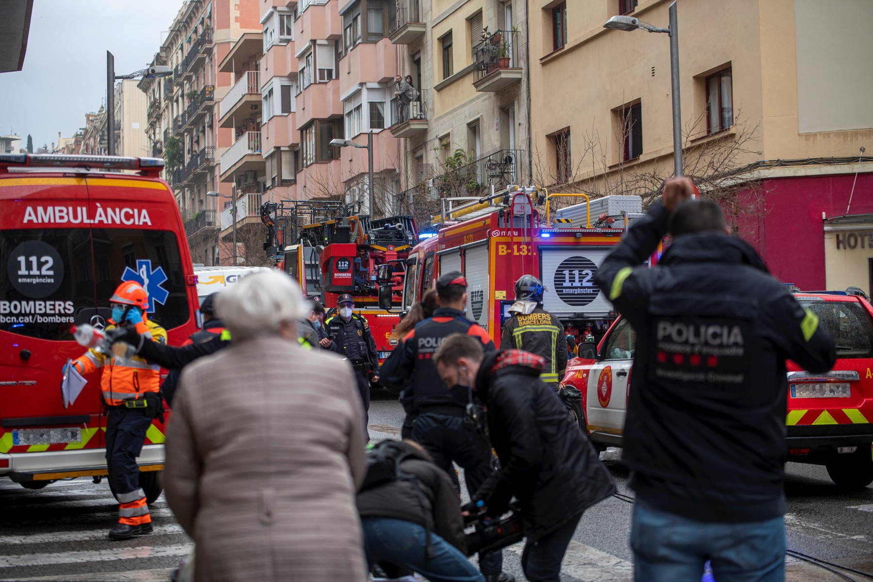 Fire at the Hotel Coronado de Nou de la Rambla in Barcelona