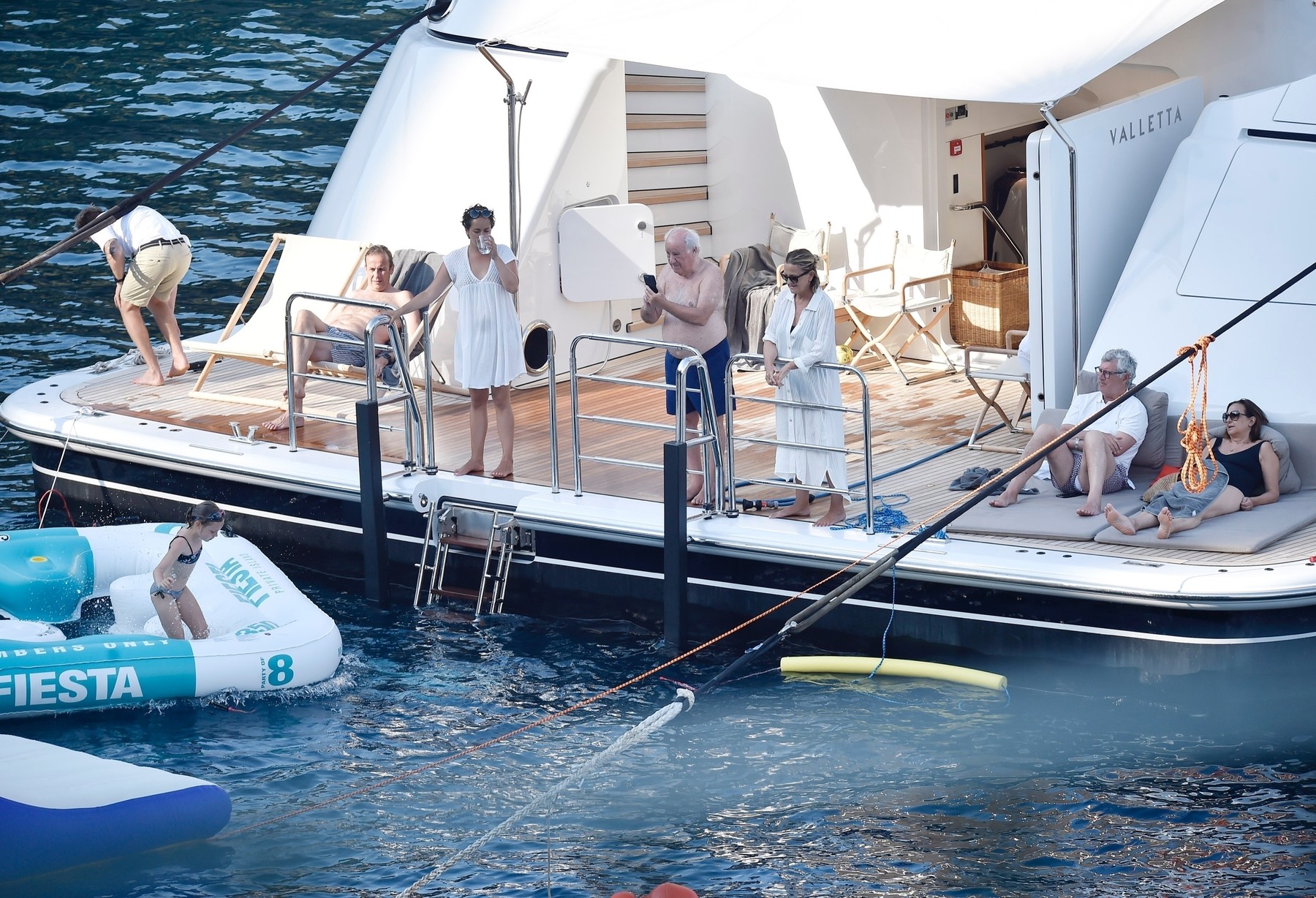 *EXCLUSIVE* Amancio Ortega enjoys a boat trip with his family in Portofino