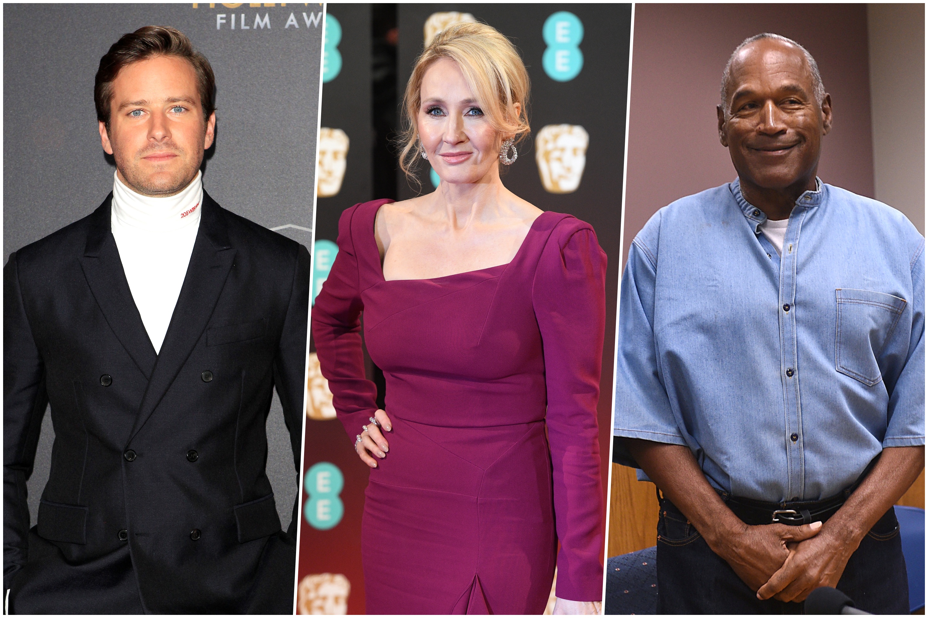 Armie Hammer, J. K. Rowling i O. J. Simpson, kombo