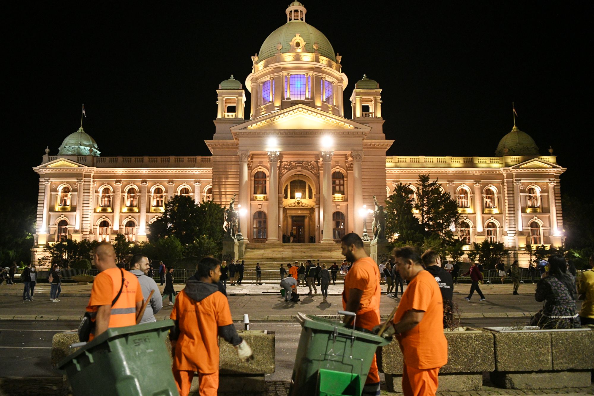Beograd 12.07.2020. Kraj, djubretari, đubretari, Protest, demonstracije, šesti dan, 6 dan, Skupština Foto: Filip Krainčanić/Nova.rs