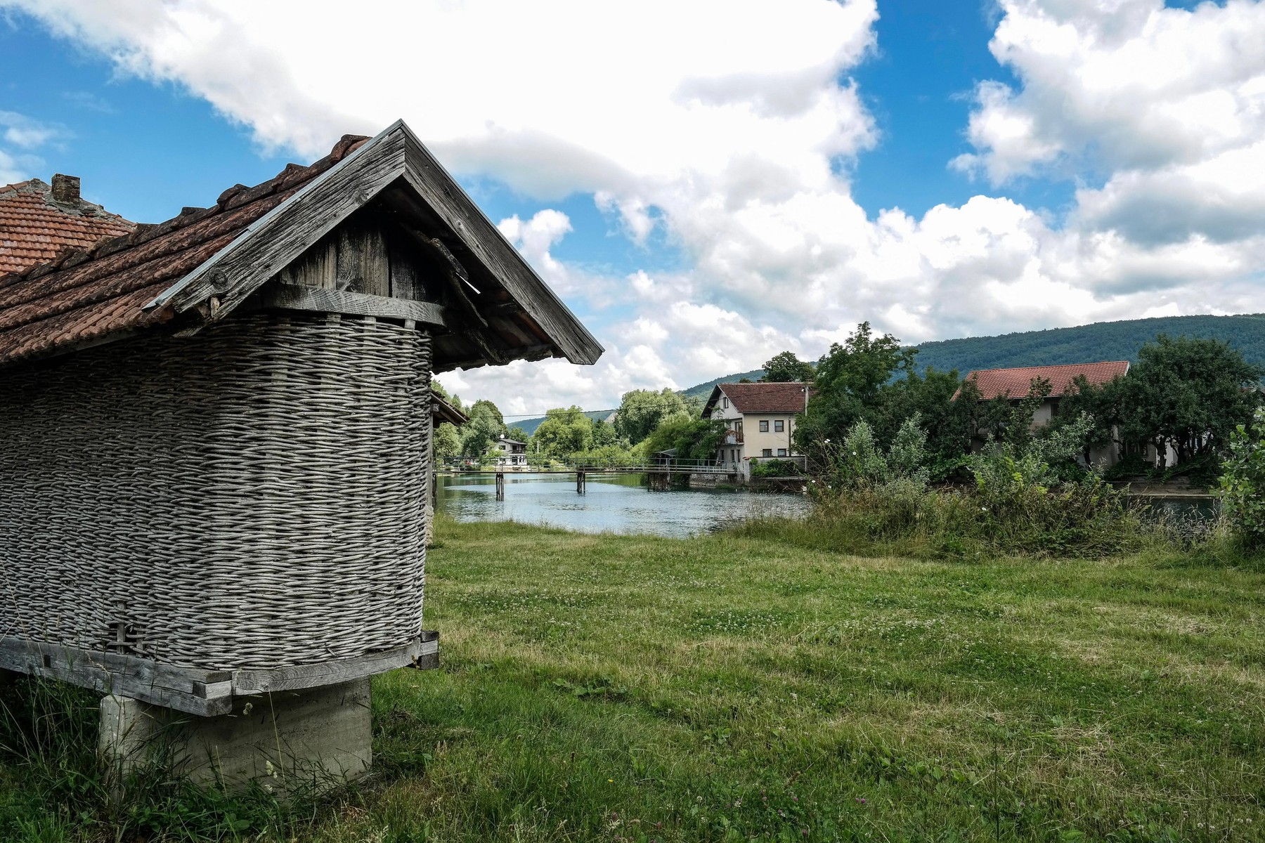River Una in Ripac and old-style storage.