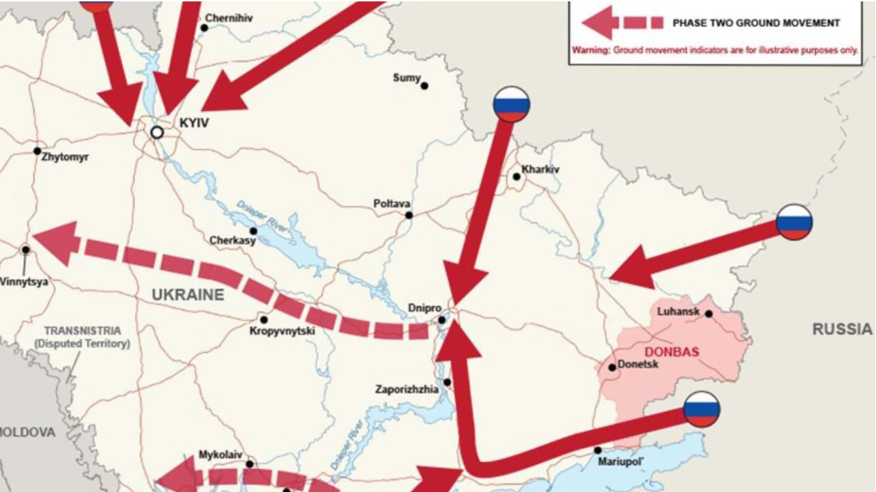 Rute invazije Putin, Rusija Ukrajina mapa, moguće rute