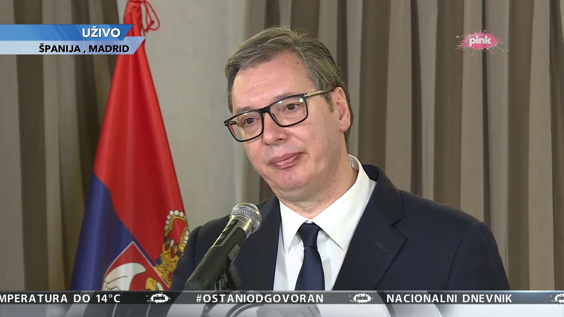 Aleksandar Vučić, Španija, Madrid Foto: Printscreen/Tv Pink
