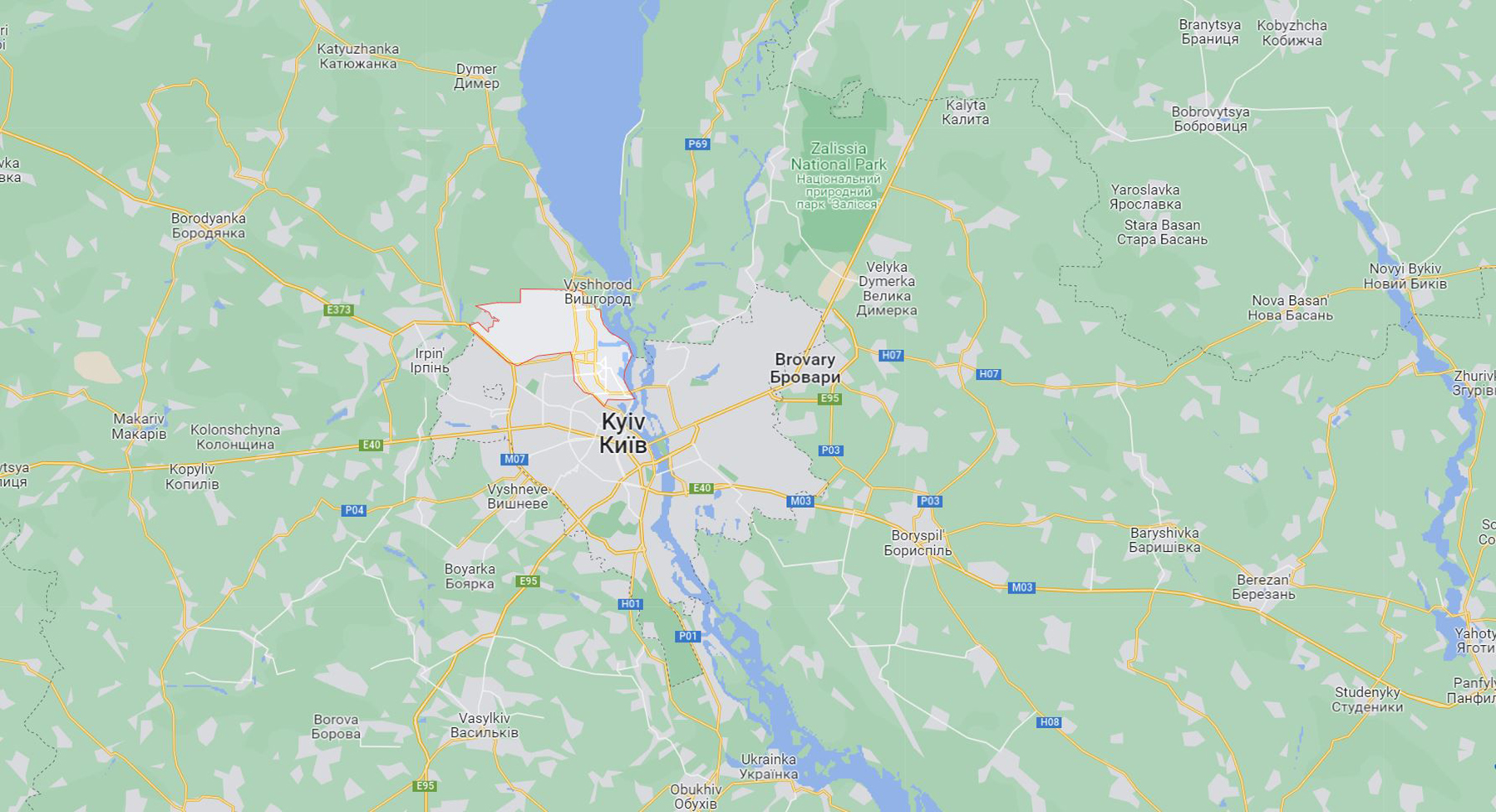 Kijev Ukrajina mapa