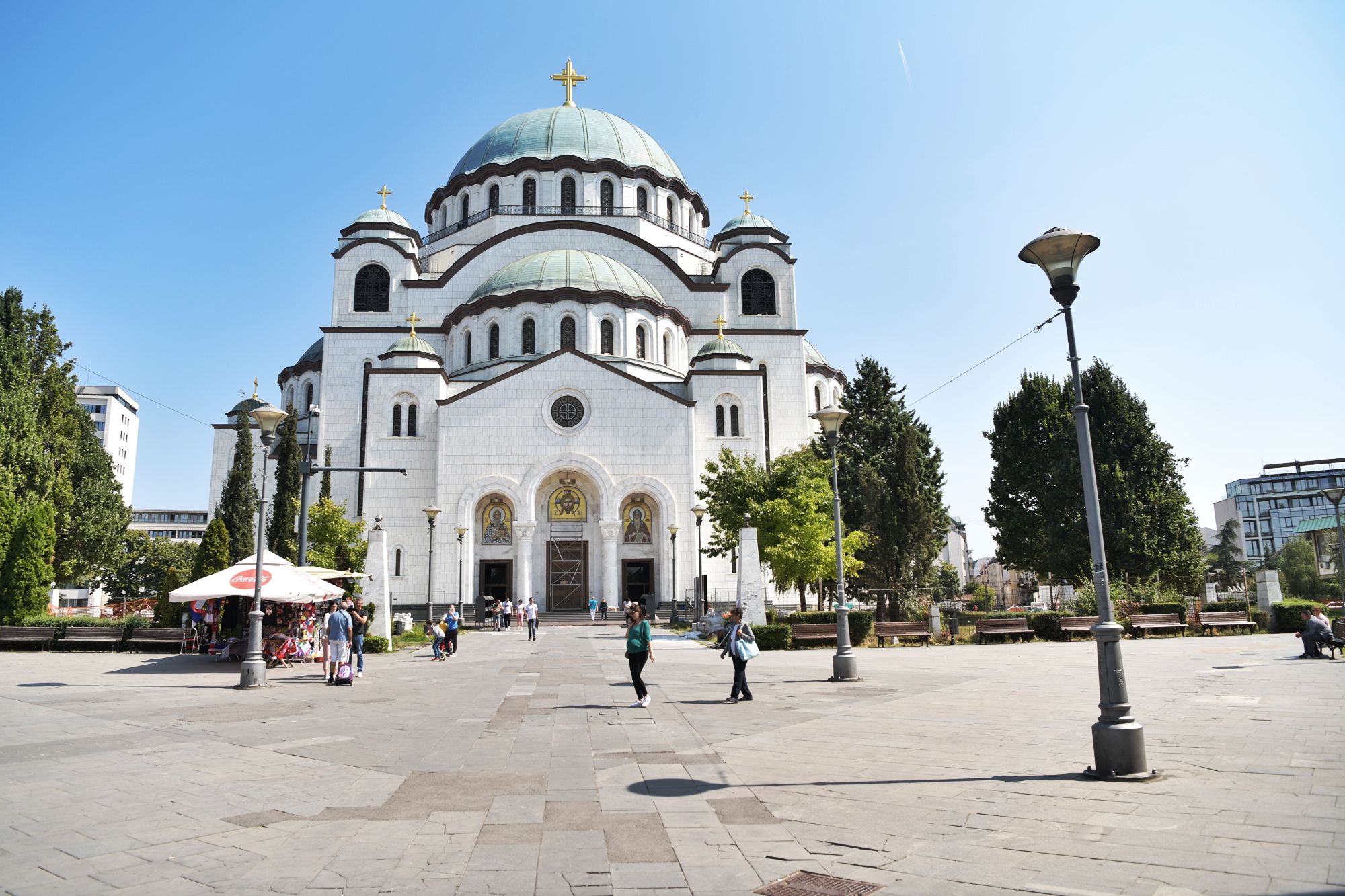 Beograd 06.09.2021. Hram Svetog Save, plato ispred Hrama Svetog Save. Raskopane, raskopano, razlupano, ulice, ulica, kocke, ploče, Vesićgrad Foto: Goran Srdanov/Nova.rs