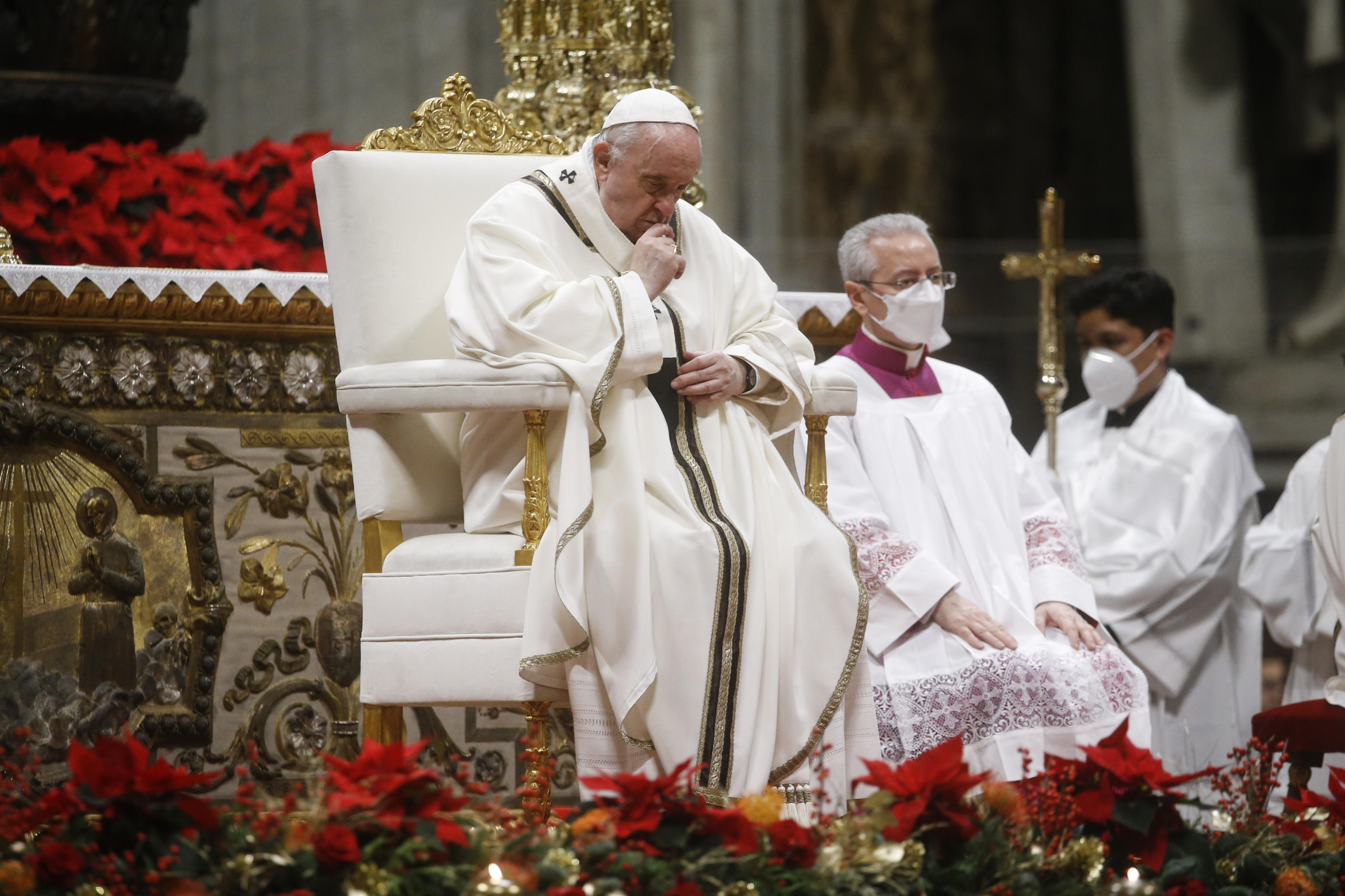Pope Francis leads the Christmas Eve mass