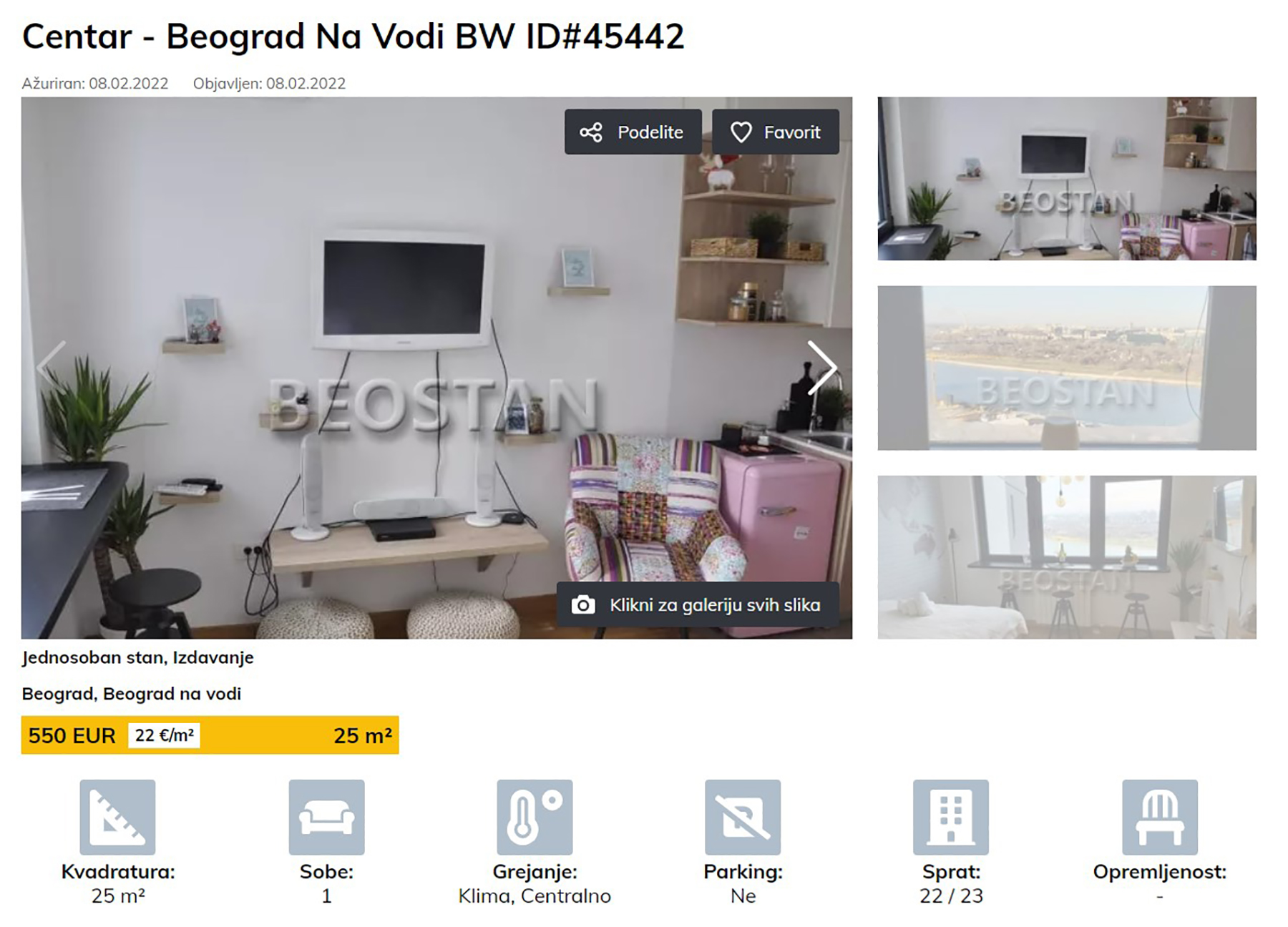 Beograd na vodi, stanovi, izdavanje