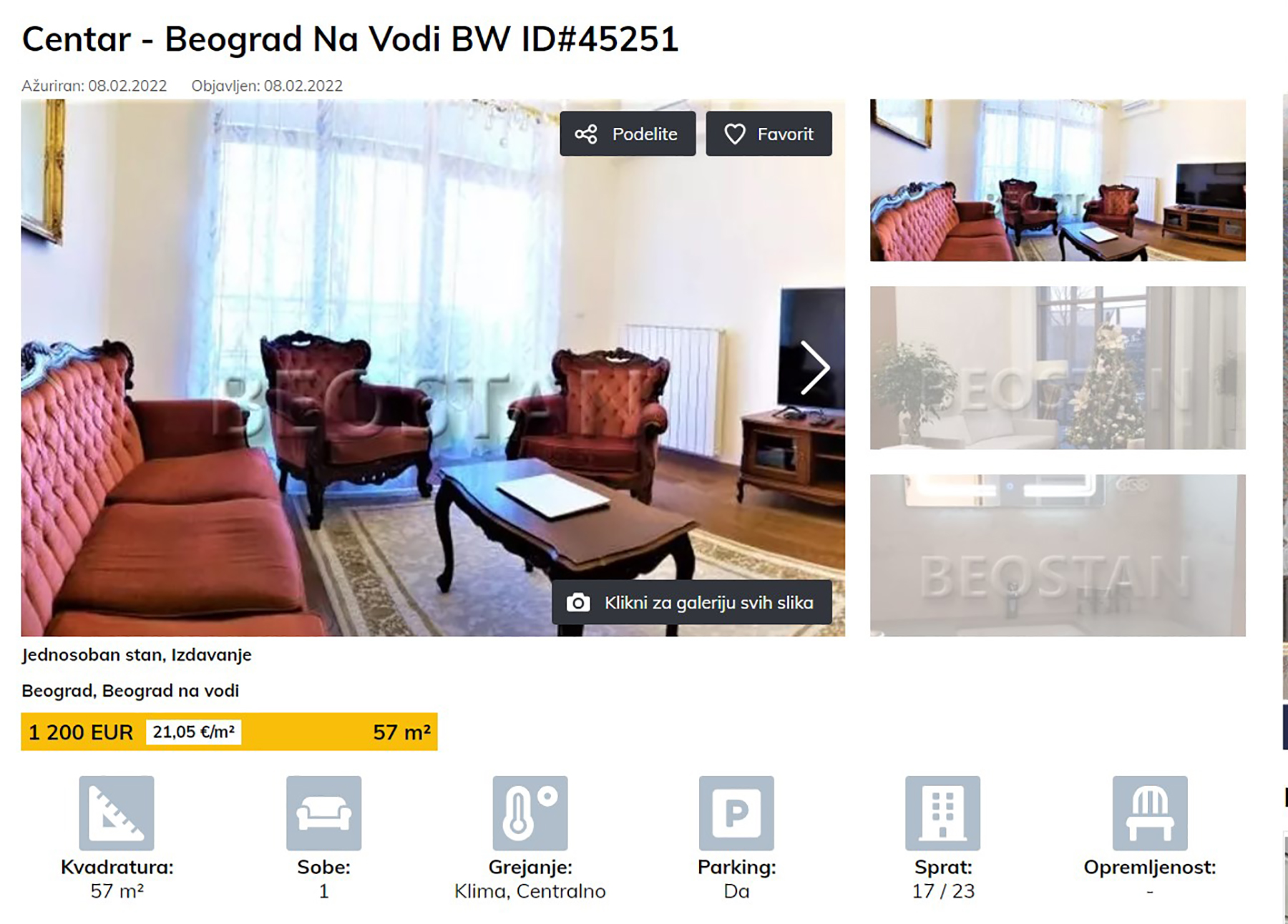 Beograd na vodi, stanovi, izdavanje