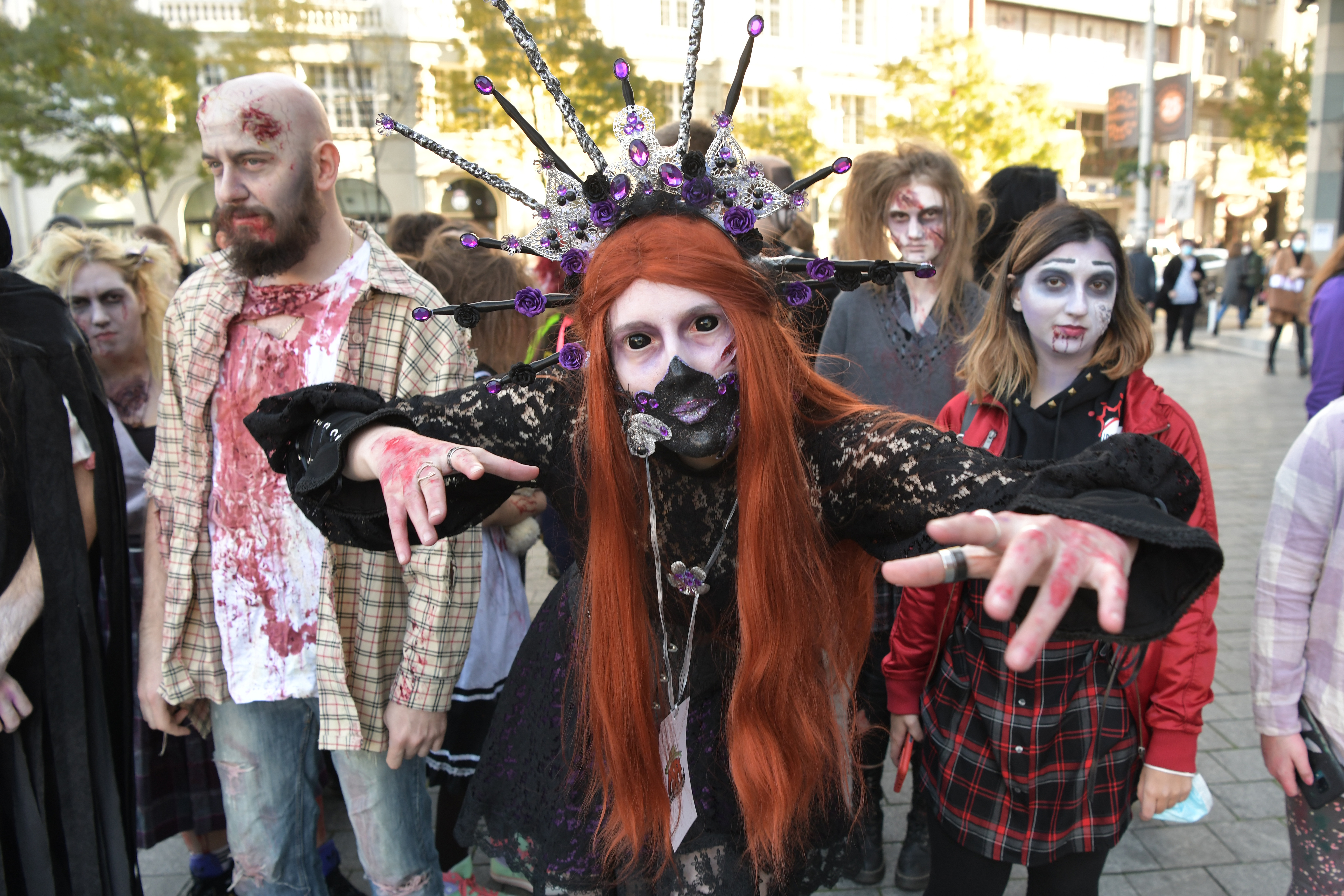 Beograd, 30.10.2021. Zombi šetnja, Zombie walk Terazije, Halloween Foto: Goran Srdanov/Nova.rs