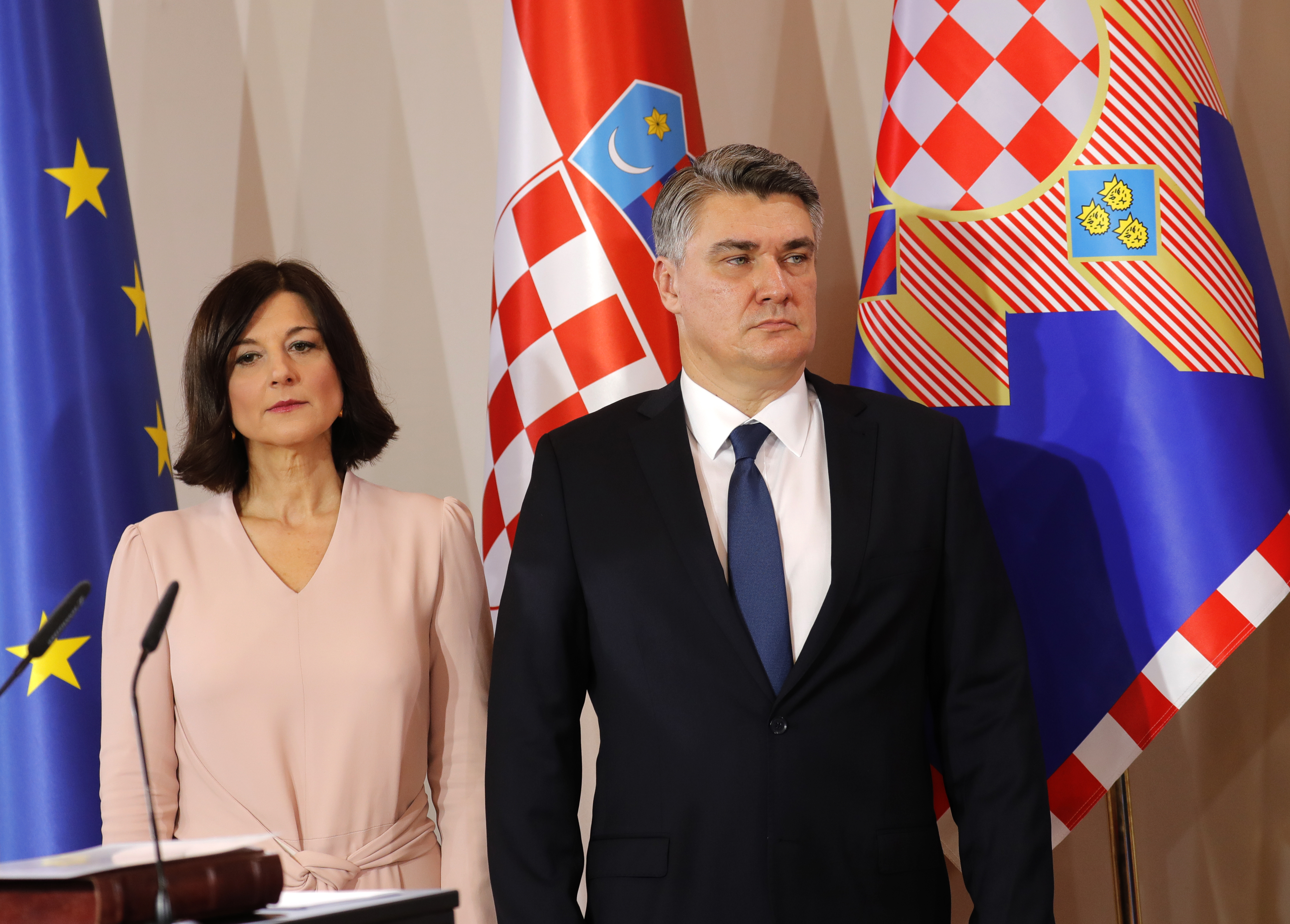 New Croatian President Zoran Milanovic swearing-in ceremony in Zagreb