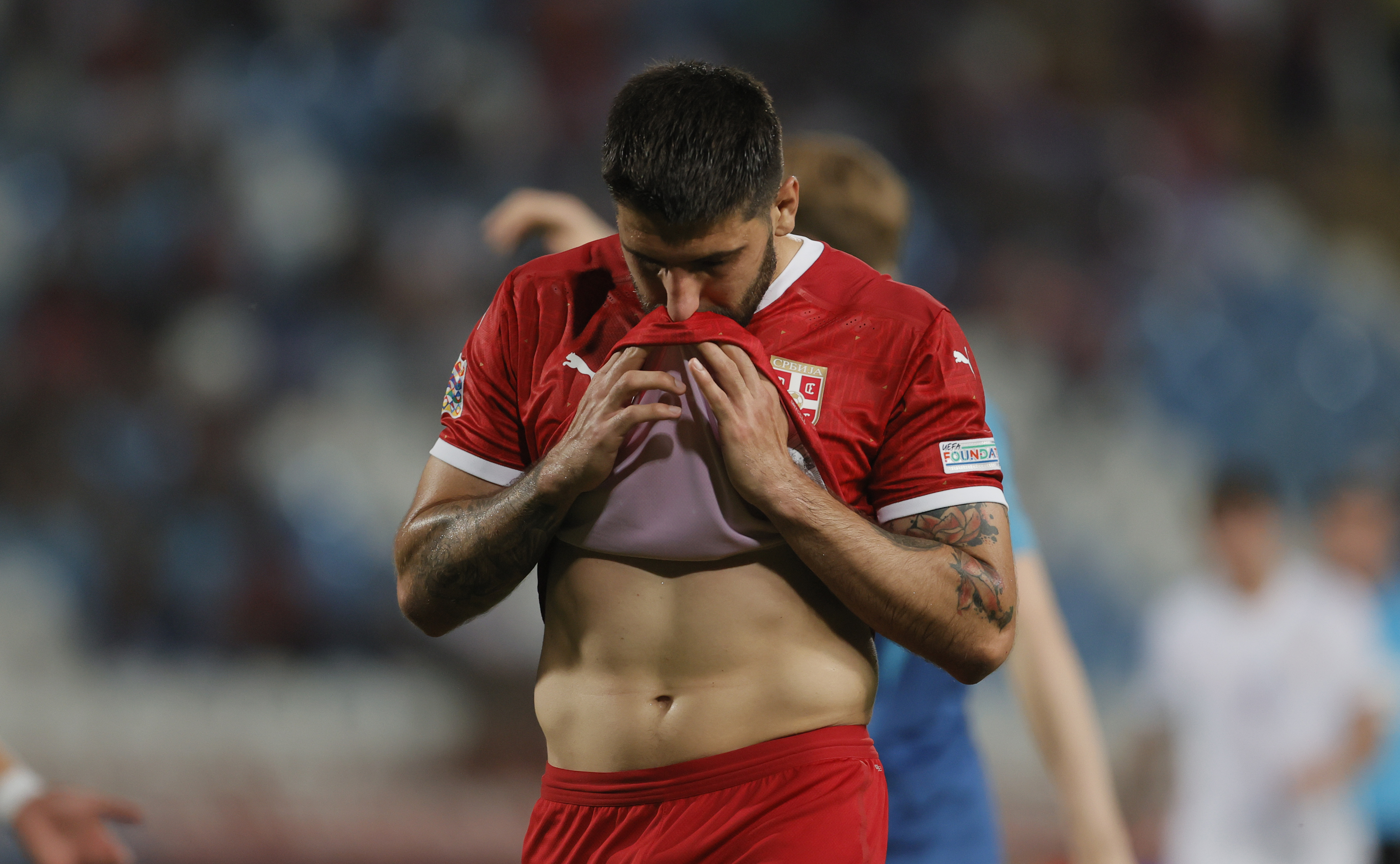 Aleksandar Mitrovic Serbia - Norway, UEFA Nations League June, 2. 2022. Belgrade, Serbia.
2.6.2022.  Beograd, Srbija  foto: Pedja Milosavljevic/STARSPORT