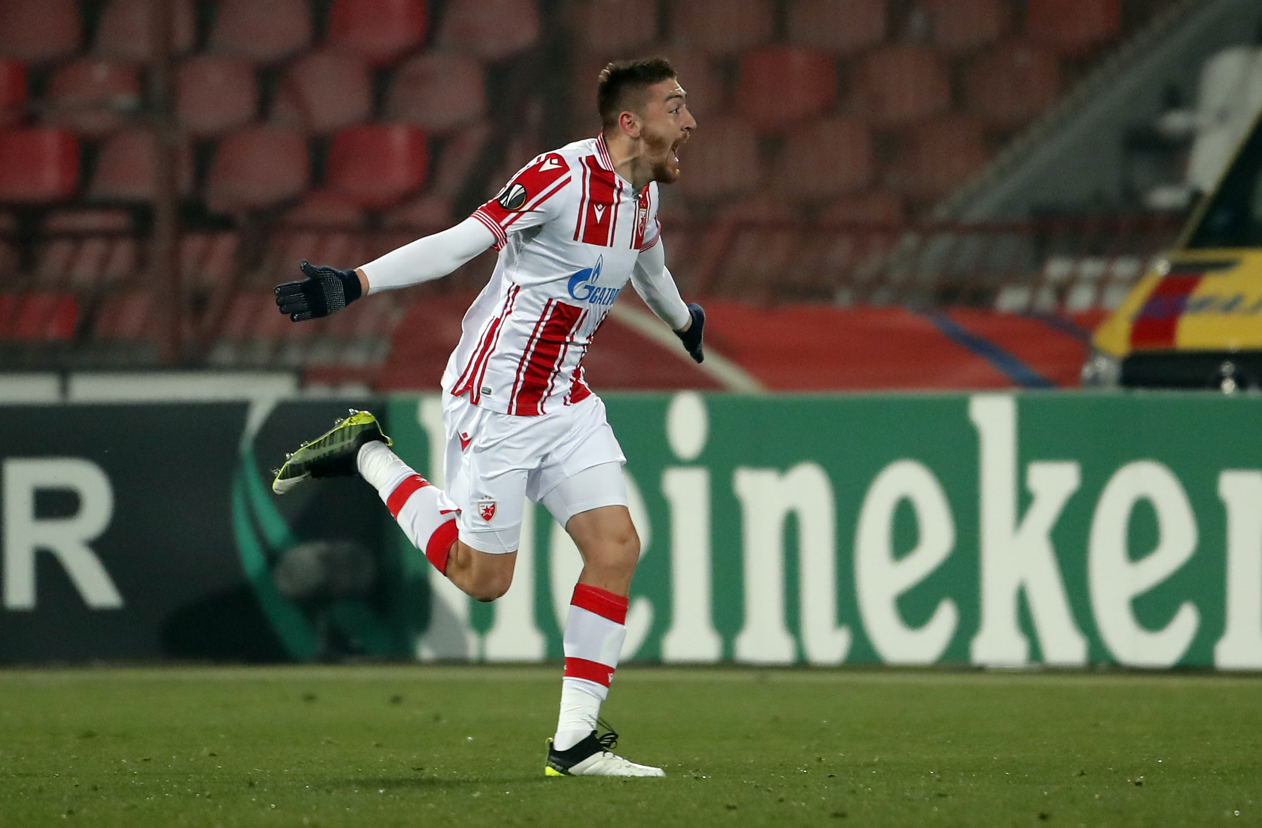 Red Stars Milan Pavkov UEFA Europa League, Crvena Zvezda - Milan. Round of 32 , 1st leg 18.2.2021. Feb. 18. 2021.  foto: Pedja Milosavljevic / STARSPORT