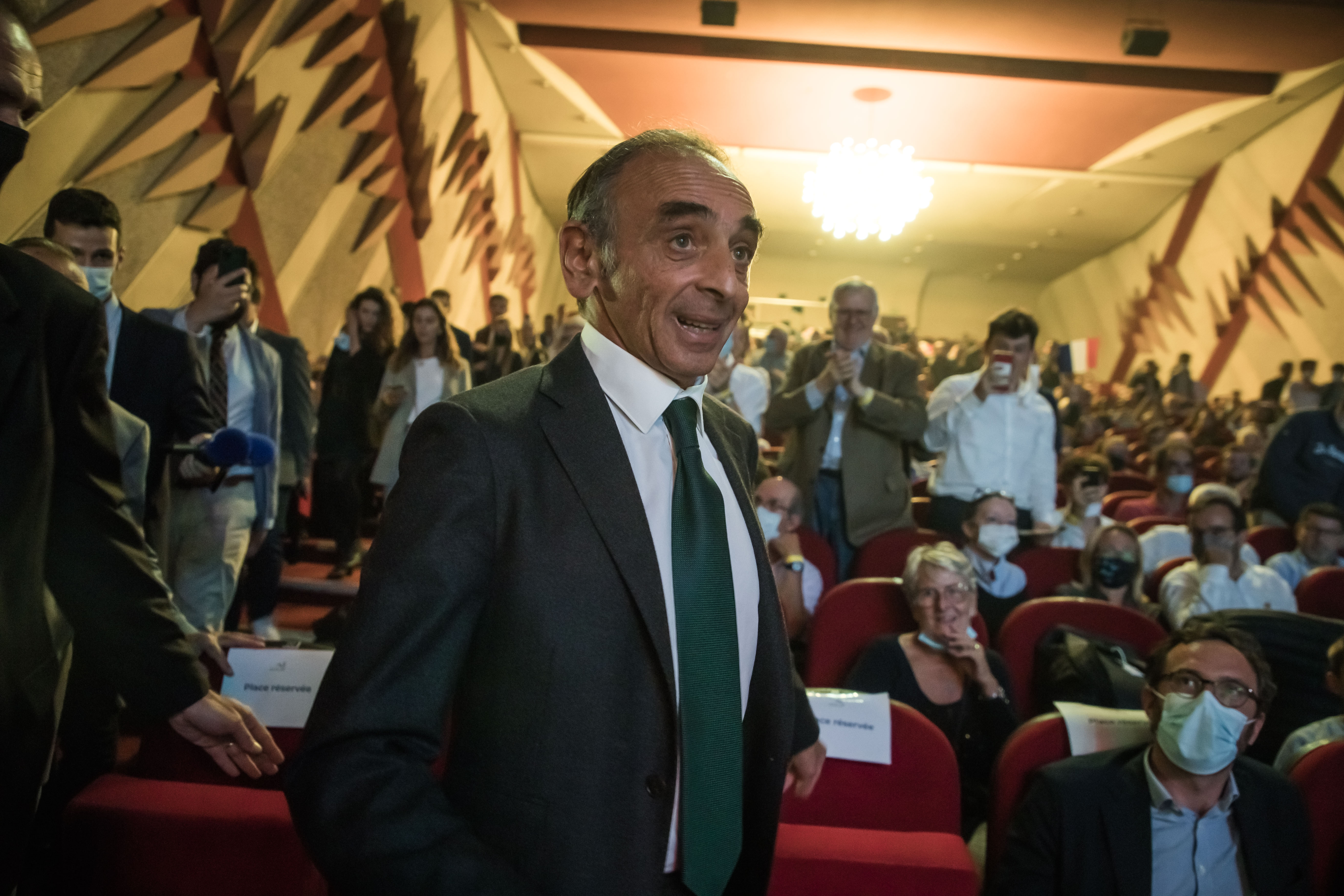 Far-right polemicist Eric Zemmour attends a conservative rally in Asnieres