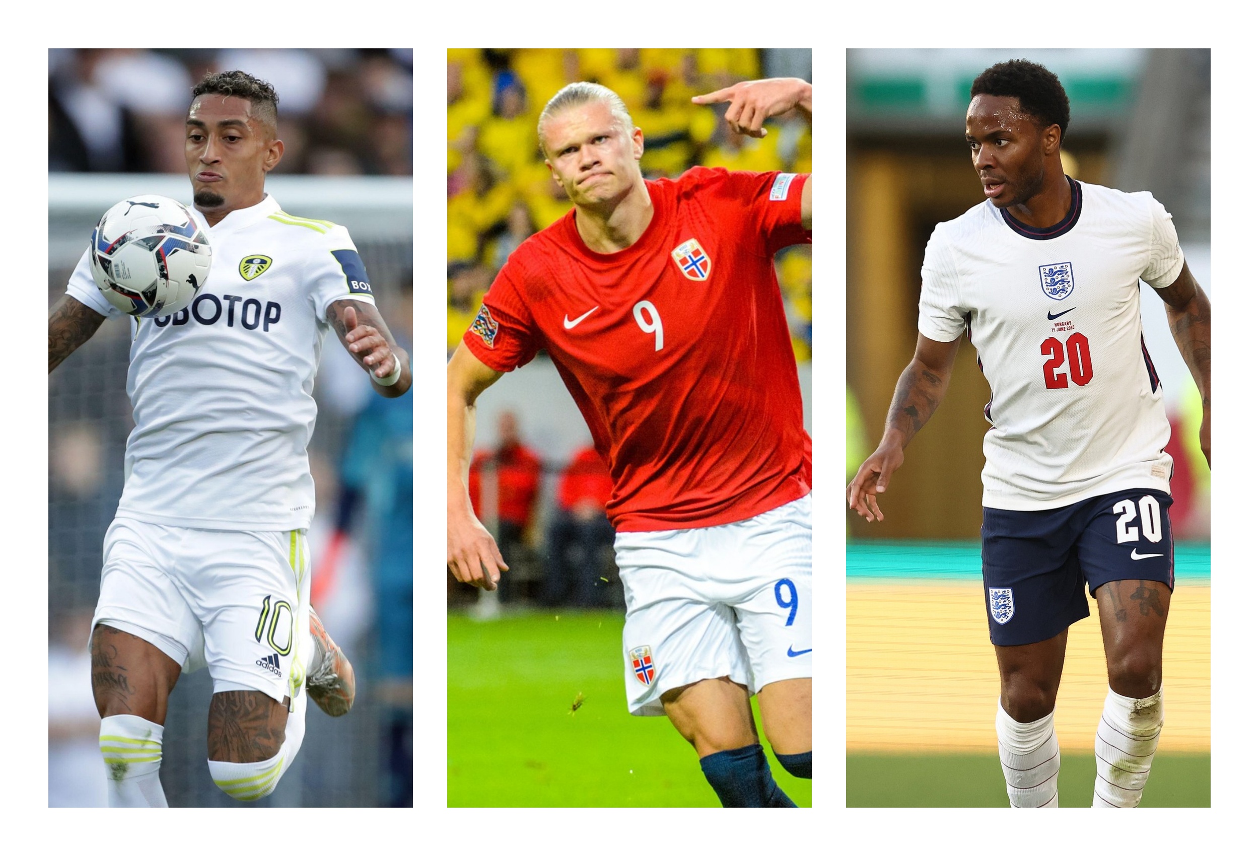 ombo Rafinha (Leeds), Erling Haaland i Rahim Sterling
