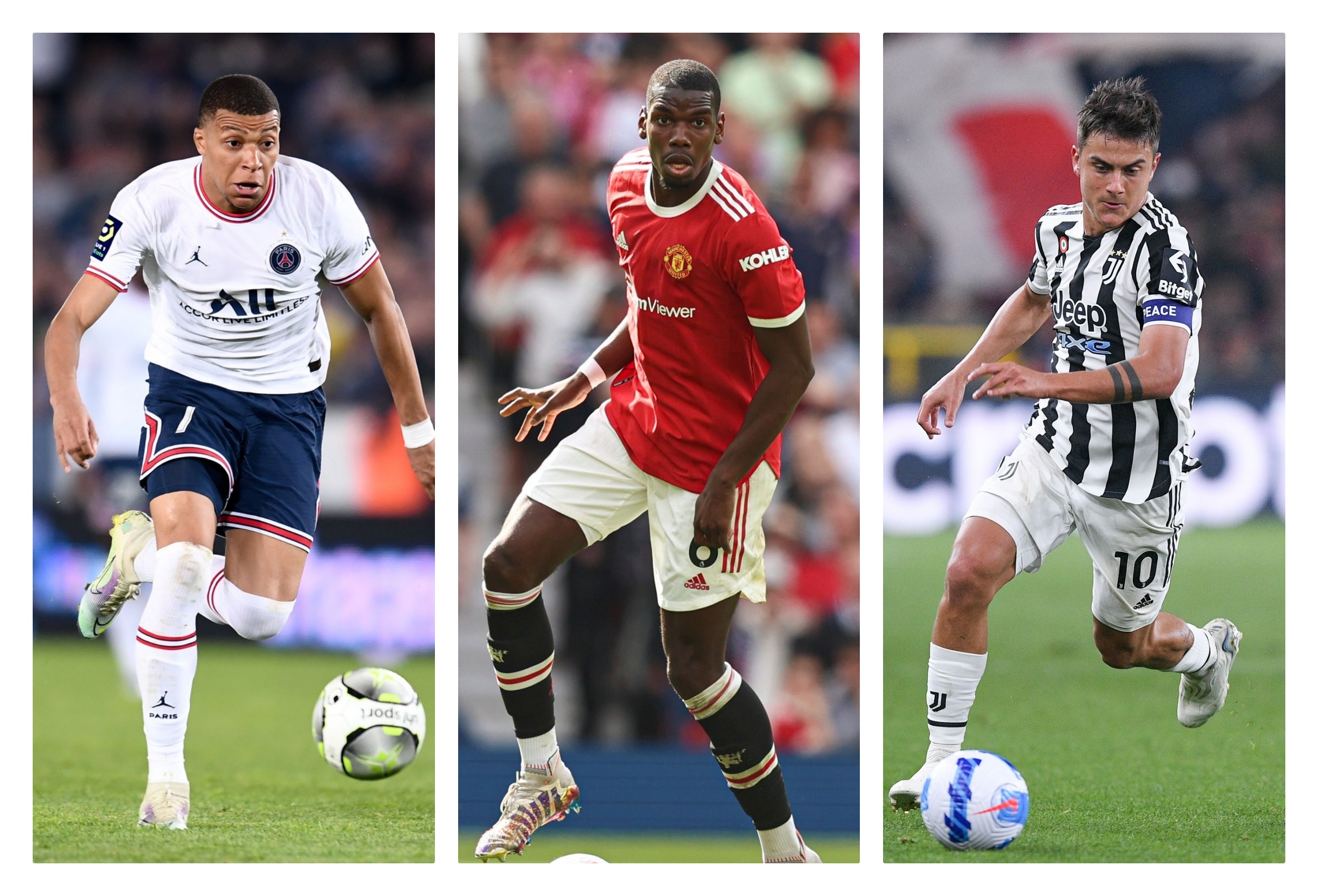 kylian mbappe. paul pogba, paulo dybala kombo