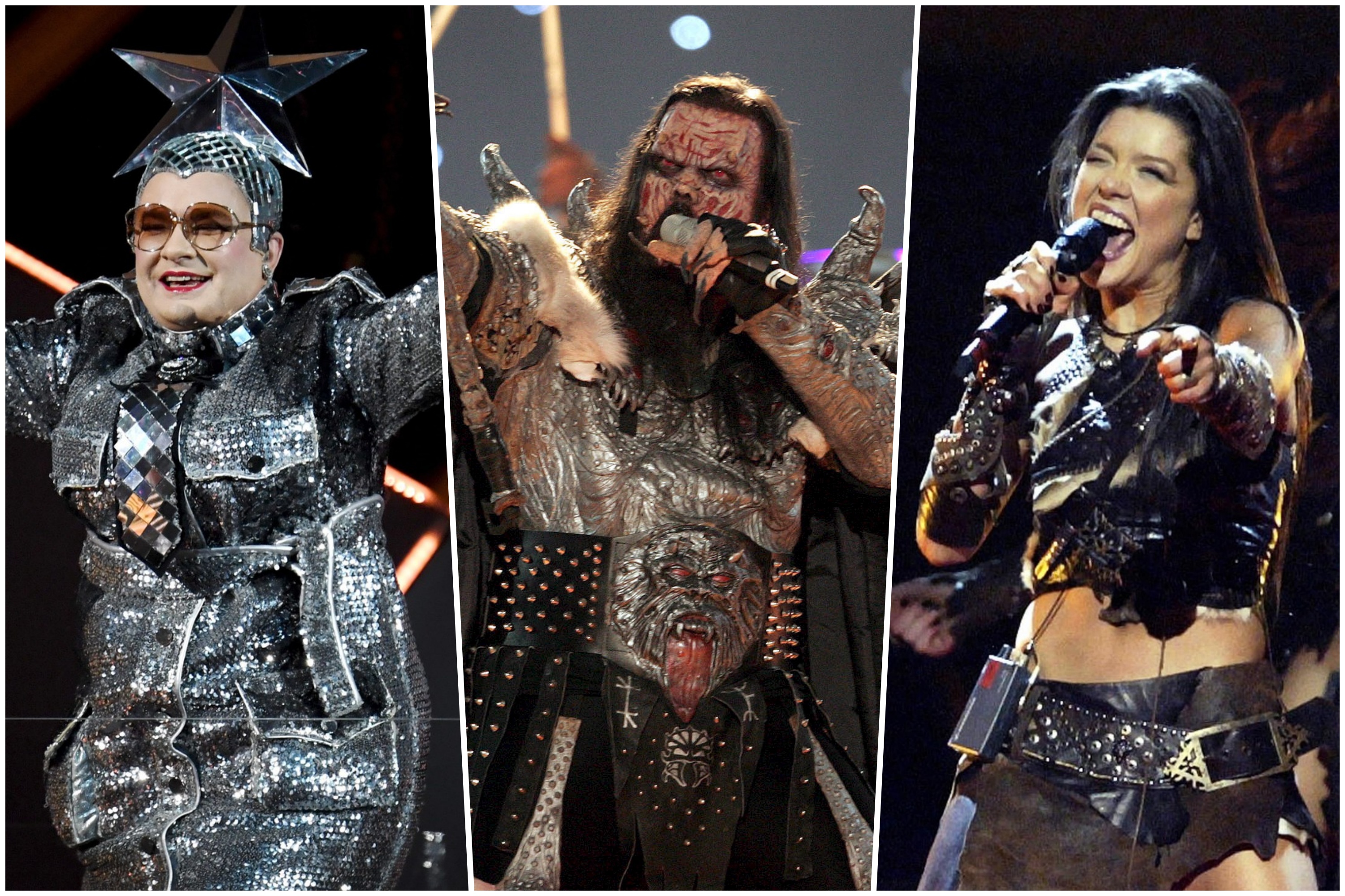 Verka Serdučka, Lordi i Ruslana, kombo Foto: Antti Aimo-Koivisto / Shutterstock Editorial / MUSTAFA OZER / AFP / Profimedia/EPA/KATERINA MAVRONA