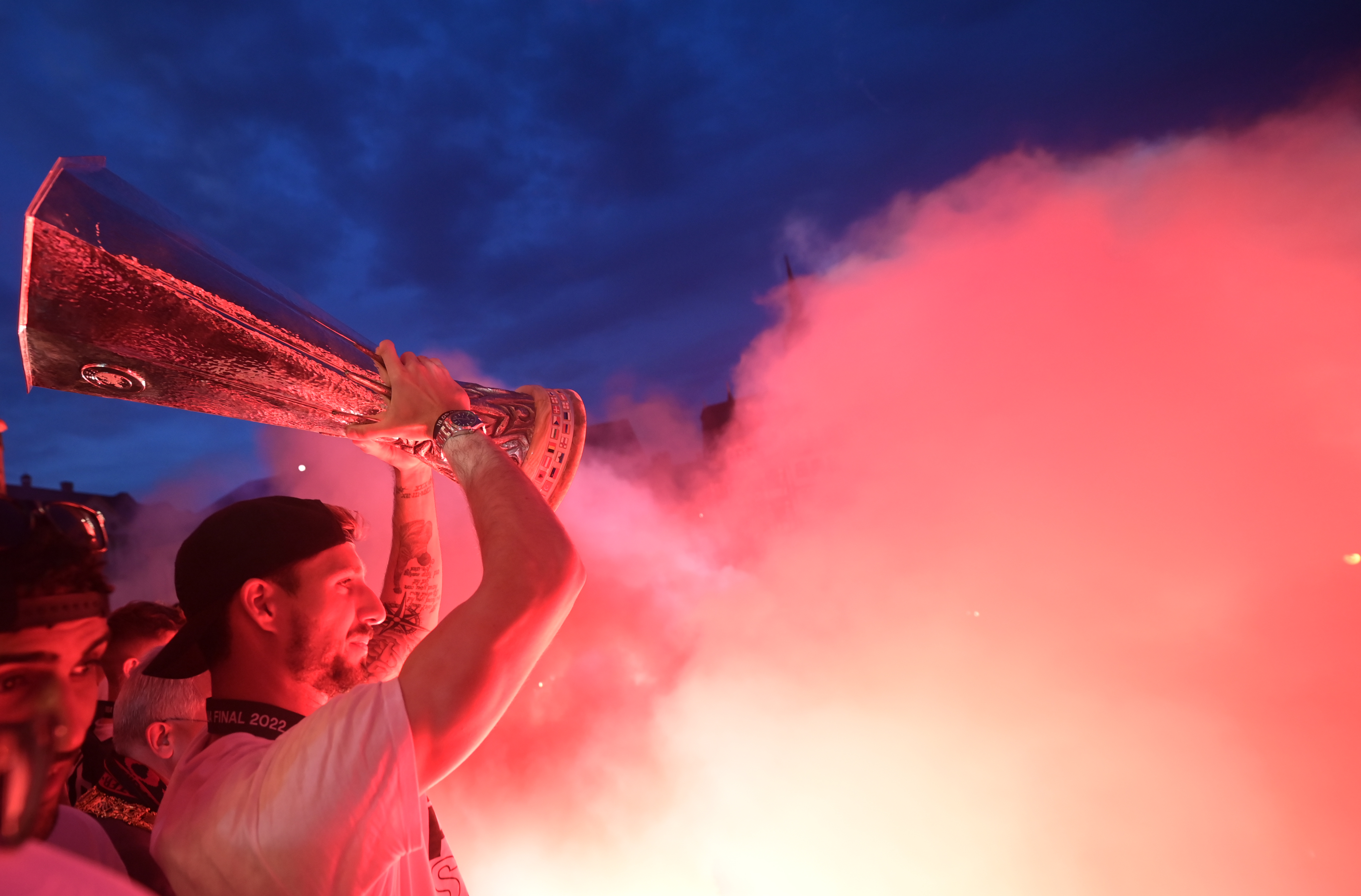Eintracht Frankfurt celebrates UEFA Europa League victory