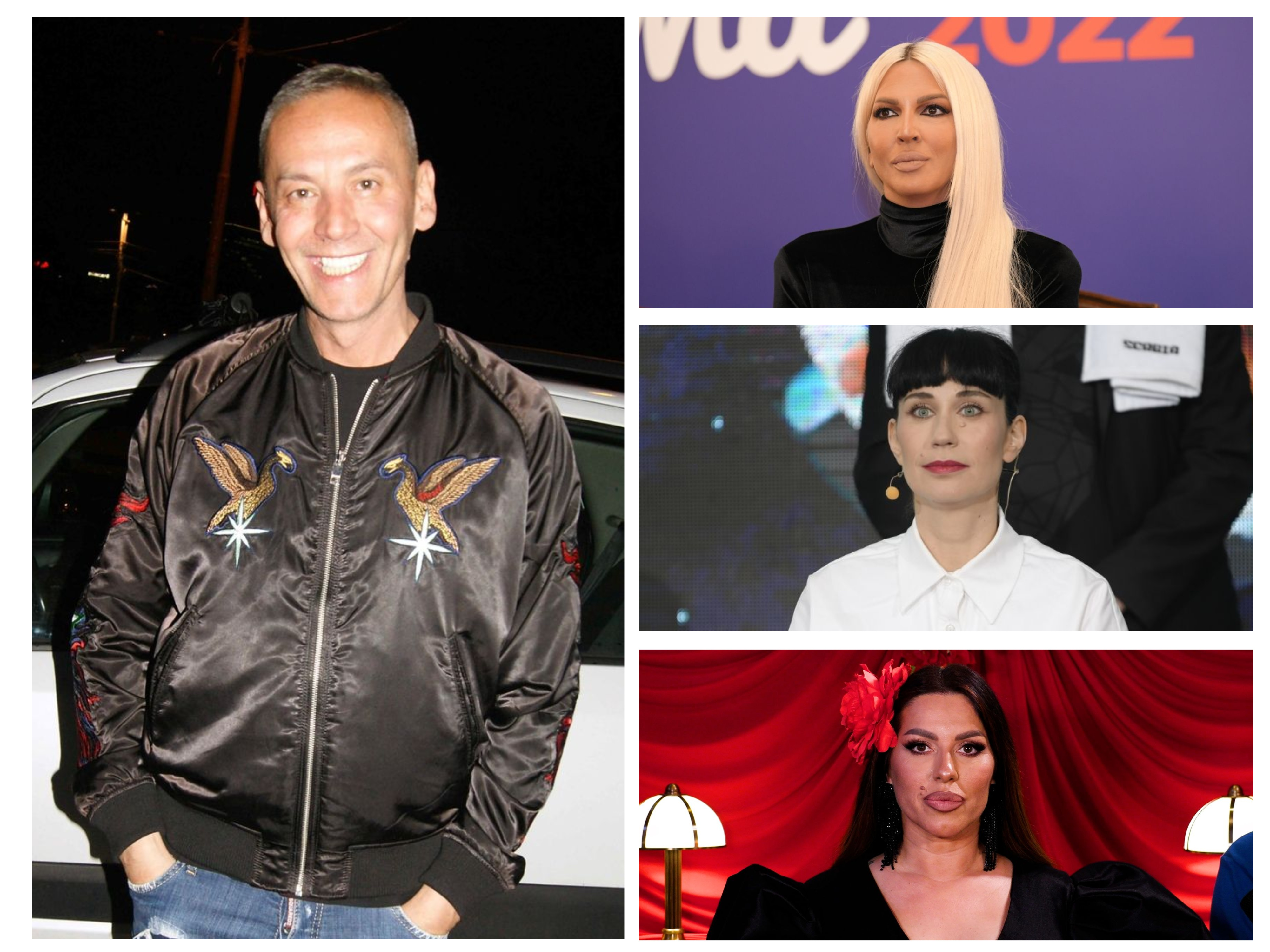 Saša Vidić, Jelena Karleuša, Konstrakta, Seka Aleksić, kombo Foto: E-Stock/Kobra/Dragan Mujan/Nova.rs
