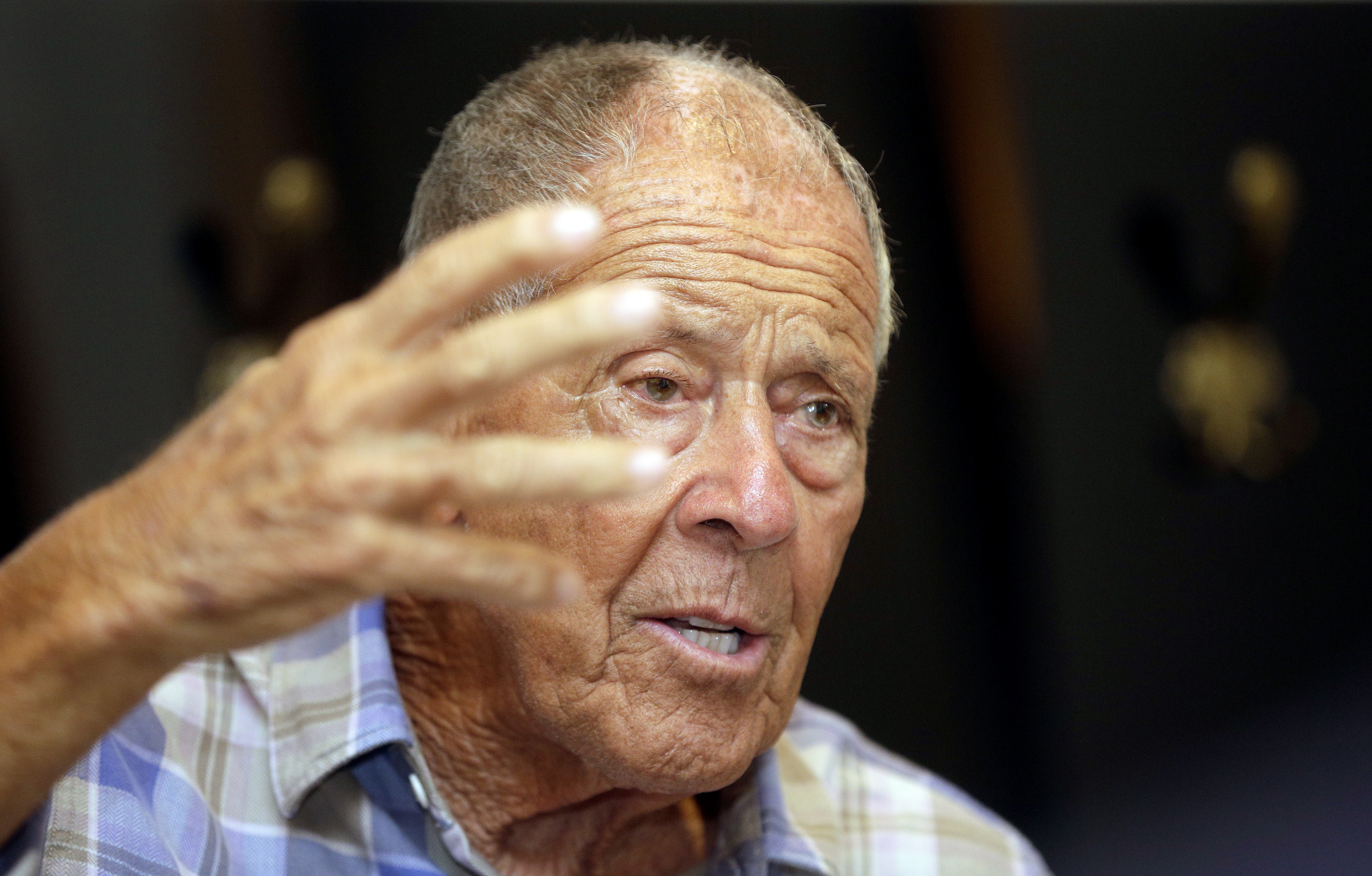 epa04439466 US tennis coach Nick Bollettieri during a press conference at the Austrian Tennis Federation in Vienna, Austria, 10. October 2014.  EPA/GEORG HOCHMUTH