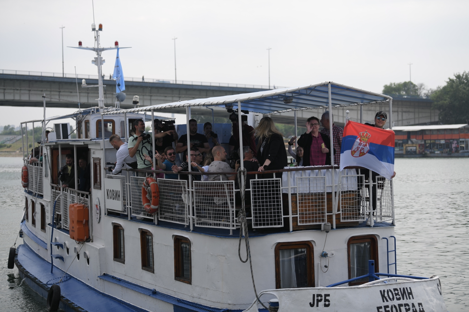 Beograd, 30.05.2022. Aco Pejović, KZŠ, druženje sa medijima, krstarenje, plovidba, brod Kovin Foto: Dragan Mujan/Nova.rs