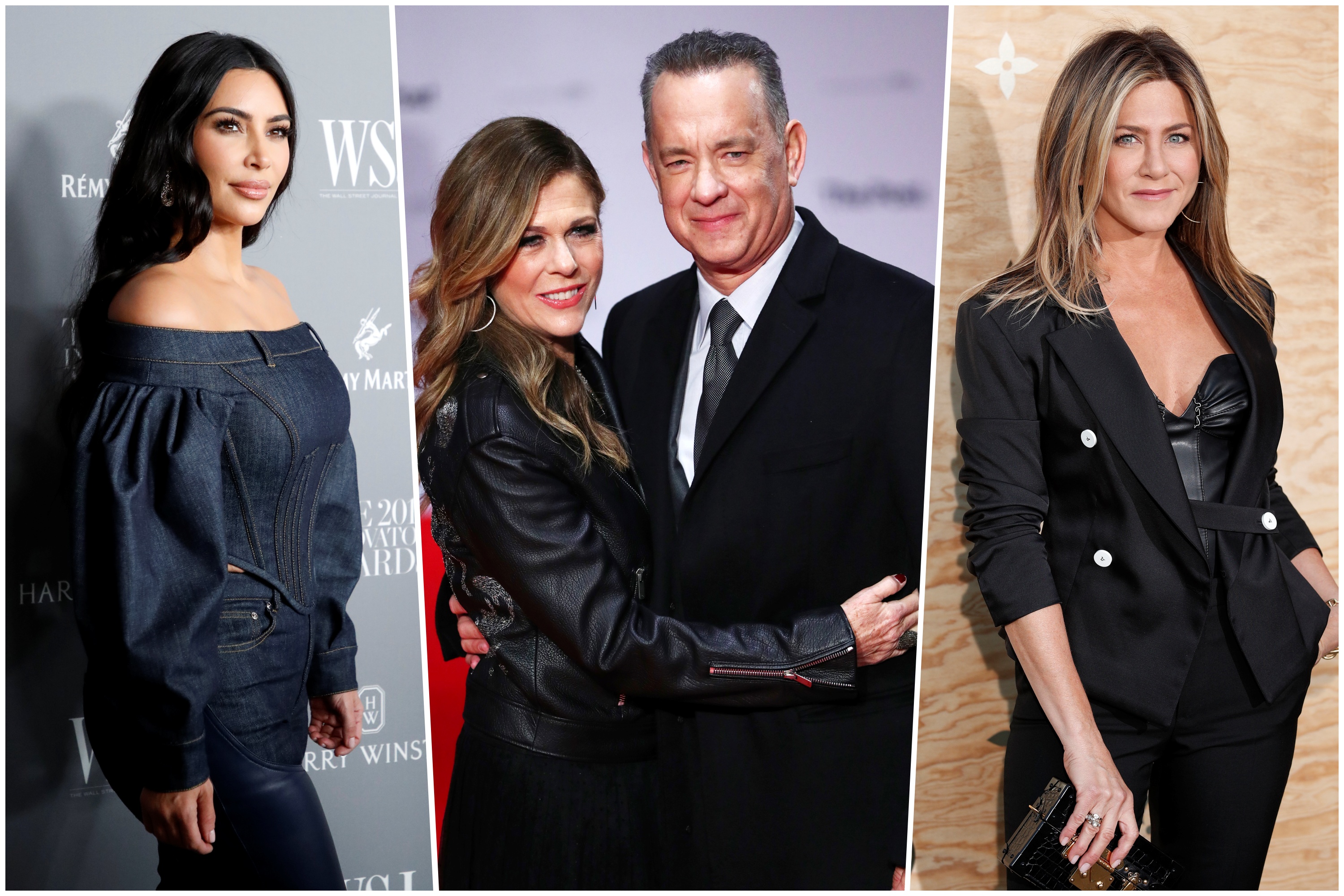 Kim Kardašijan, Rita Vilson i Tom Henks, Dženifer Aniston, kombo Foto: EPA-EFE/JASON SZENES/NEIL HALL/EPA/YOAN VALAT