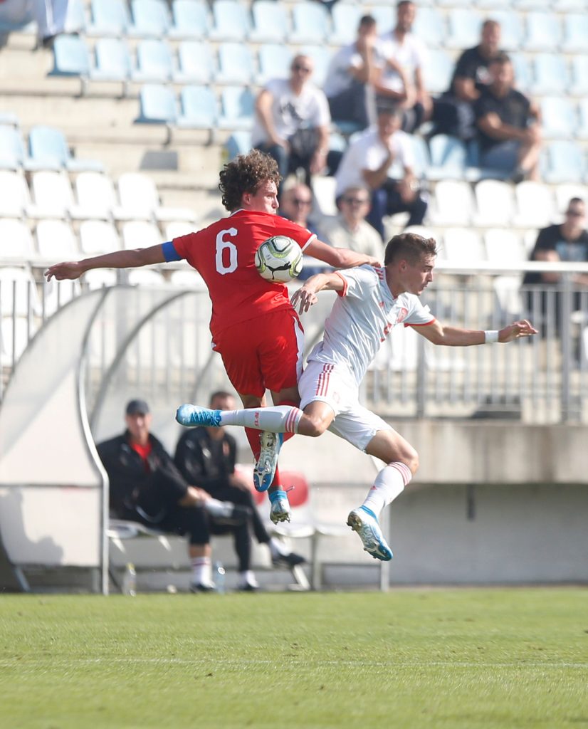 Fudbal Soccer Europen Under 19 Championship 2020-Qualifying Round
Spanija U19 v Srbija U19 
Strahinja Erakovic 
Beograd, 14.10.2019.
foto: Miroslav Todorovic/Starsportphoto ©