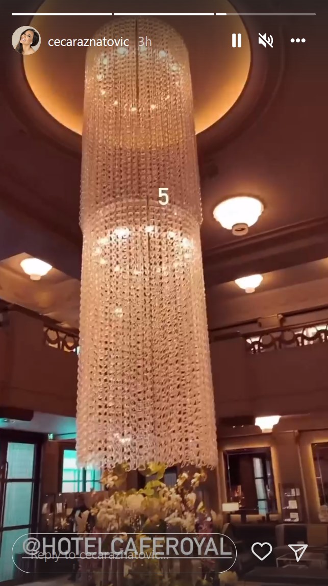 Ceca Ražnatović, Svetlana Ražnatović, London, luster, hotel Foto: Instagram/cecaraznatovic