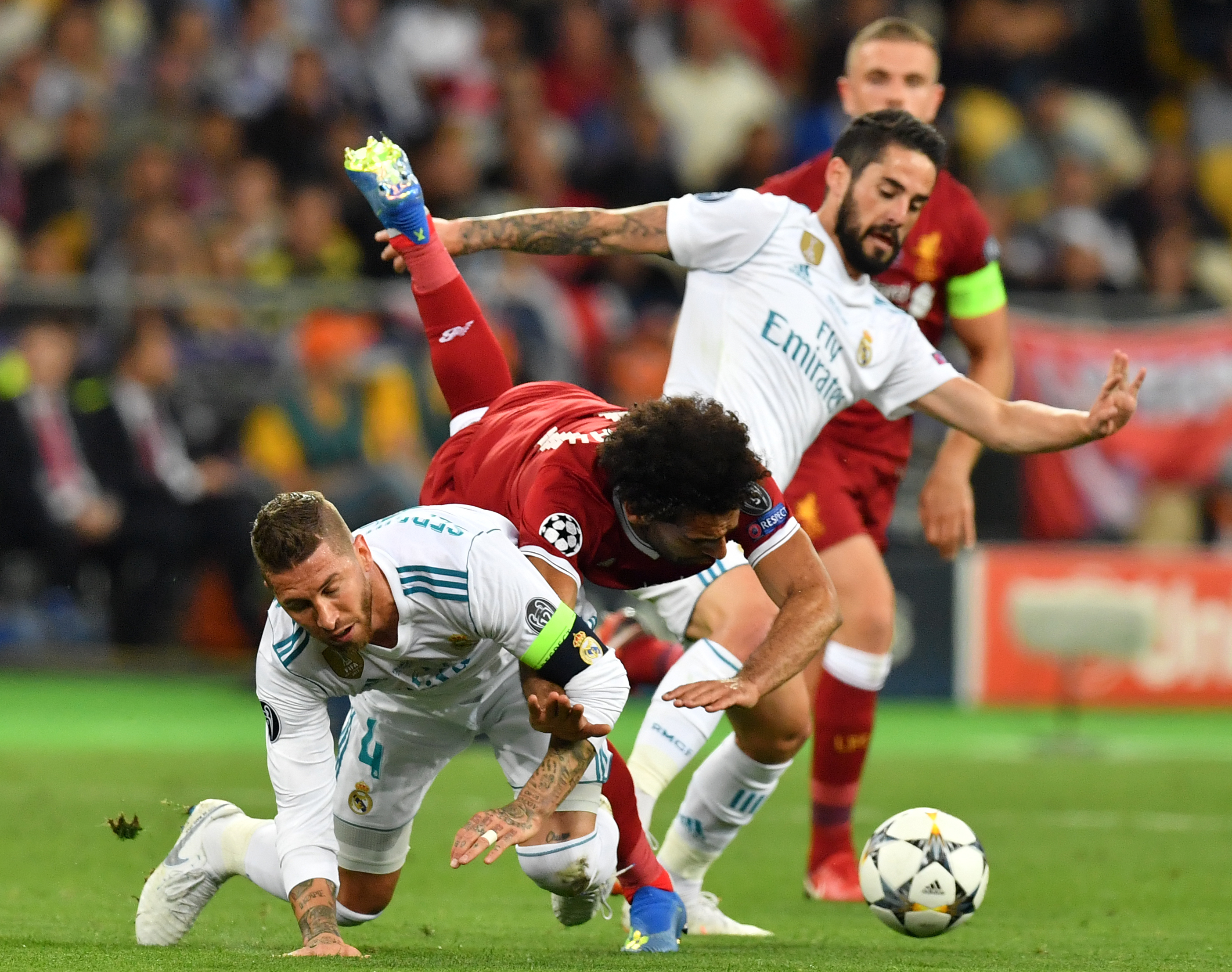 Mohamed Salah, Serhio Ramos u finalu Lige šampiona 2018. godine
