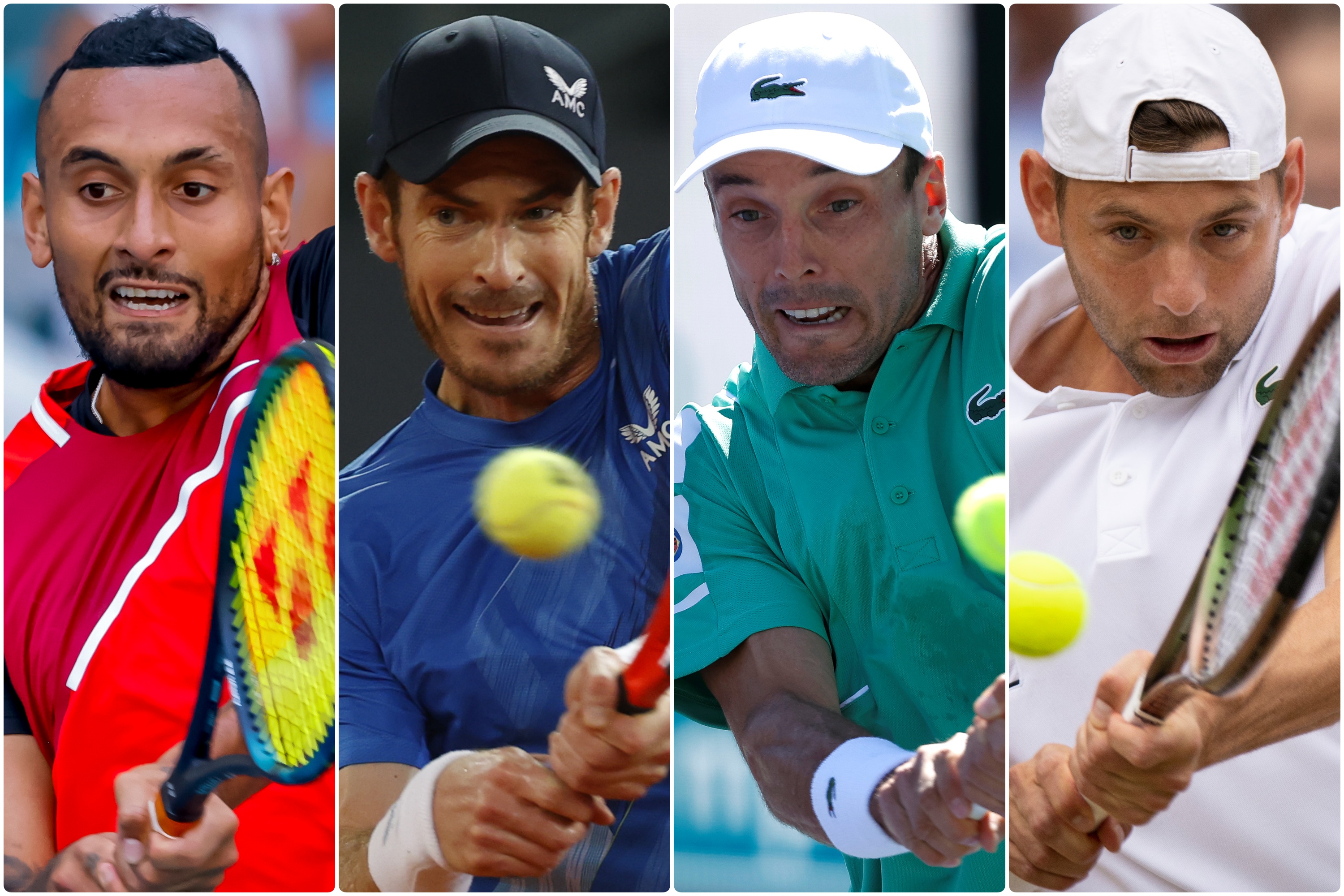 Nick Kyrgios, Andy Murray, Roberto Bautista Agut, Filip Krajinovic