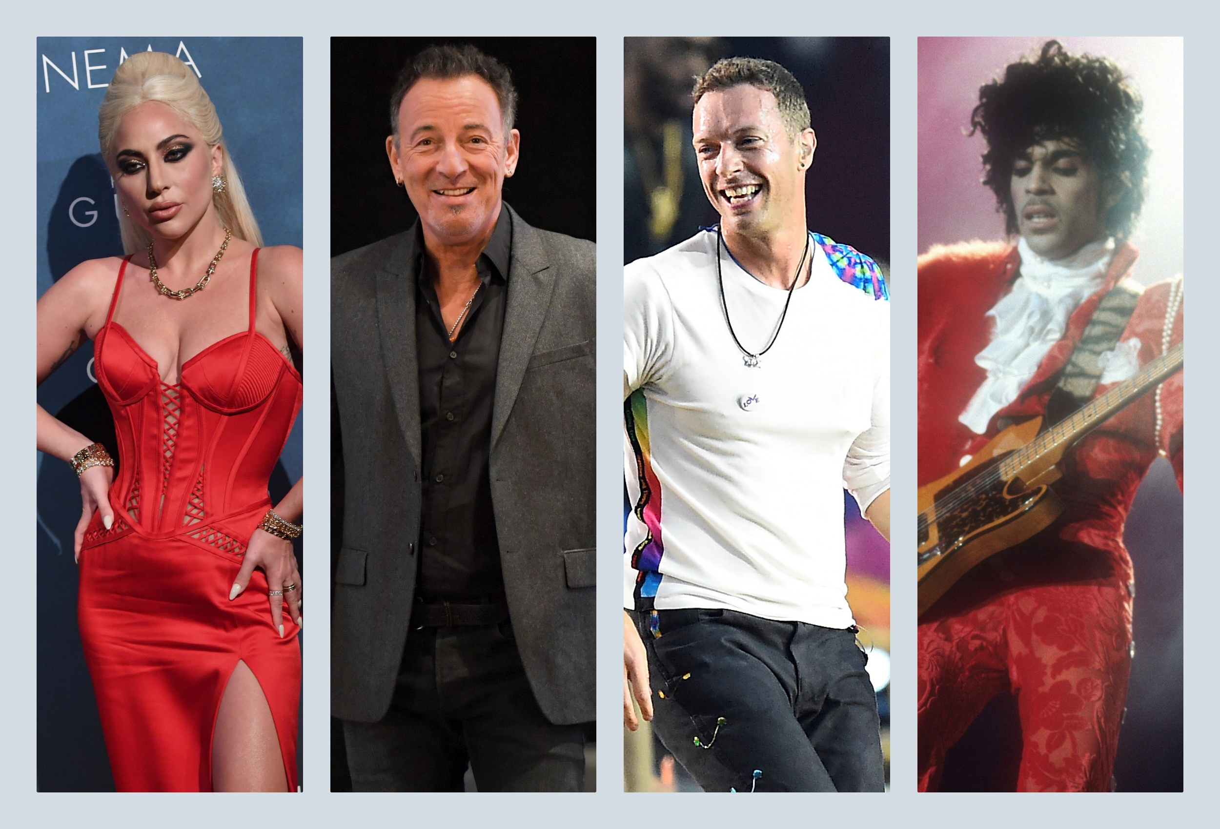 Lejdi Gaga, Brus Springstin, Colplay, Prince kombo