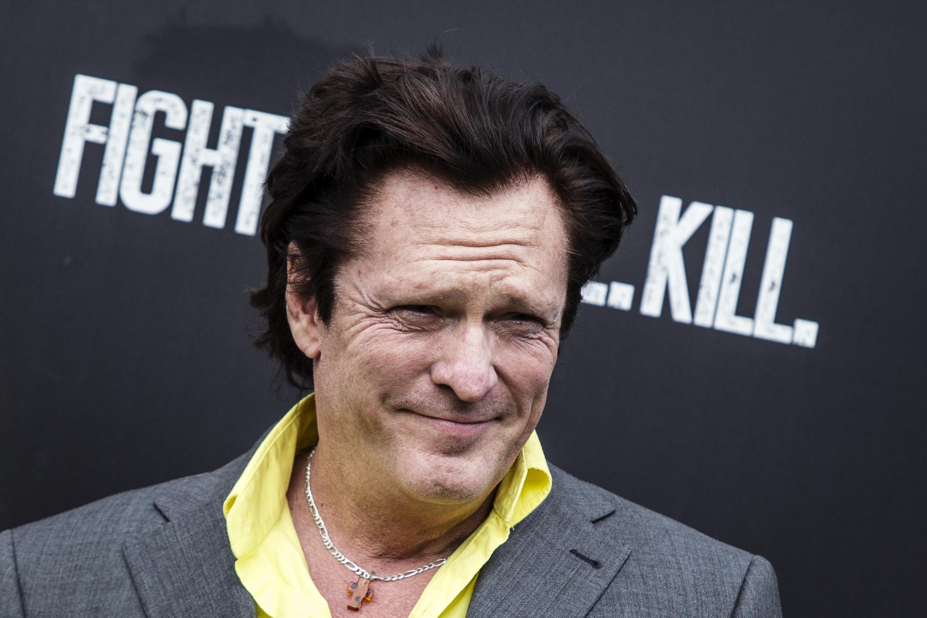 epa04038496 US actor/cast member Michael Madsen poses during the S.O.D. Sights of Death photocall in Rome, Italy, 23 January 2014.  EPA/ANGELO CARCONI