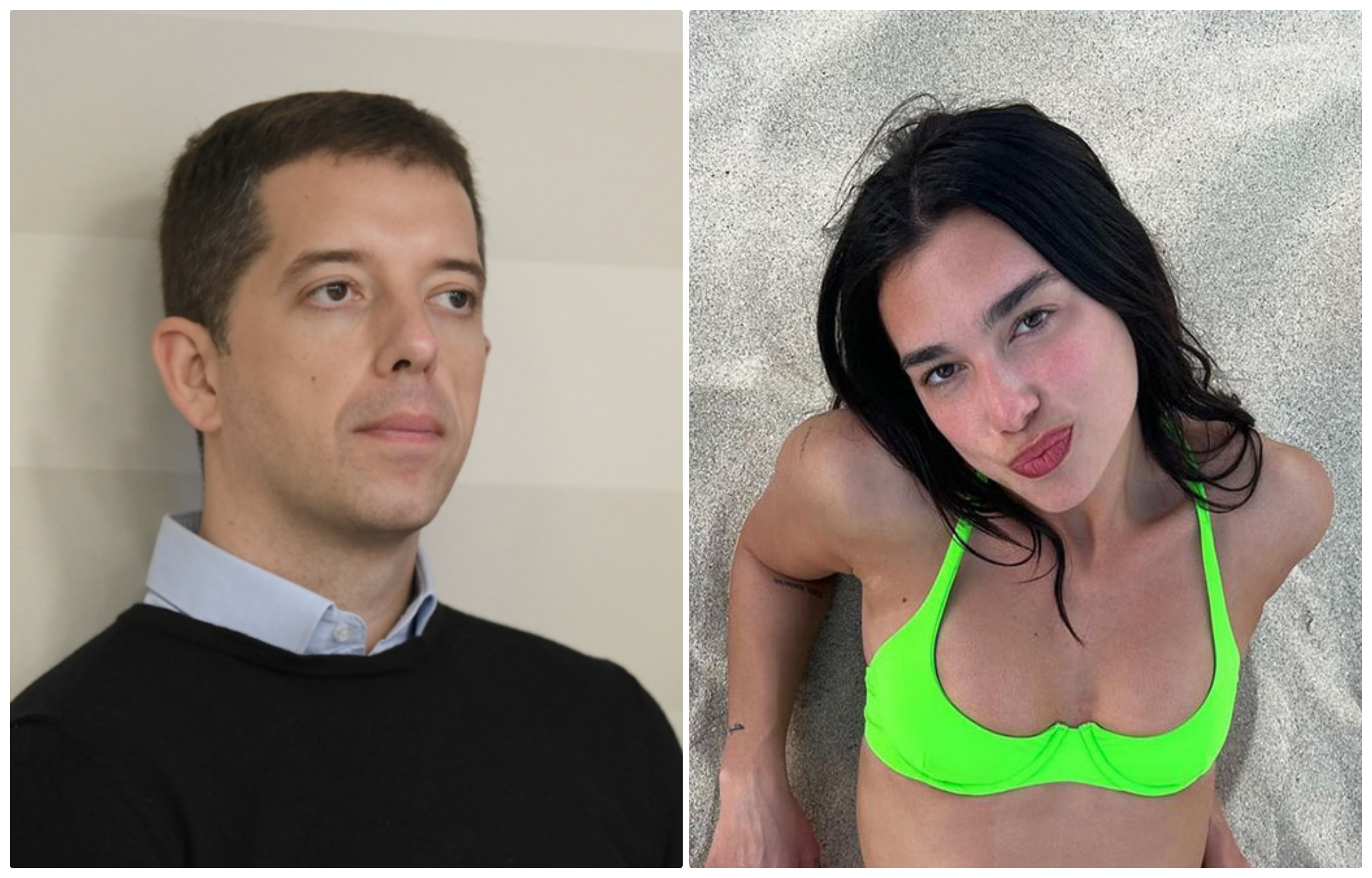 collage marko đurić i dua lipa