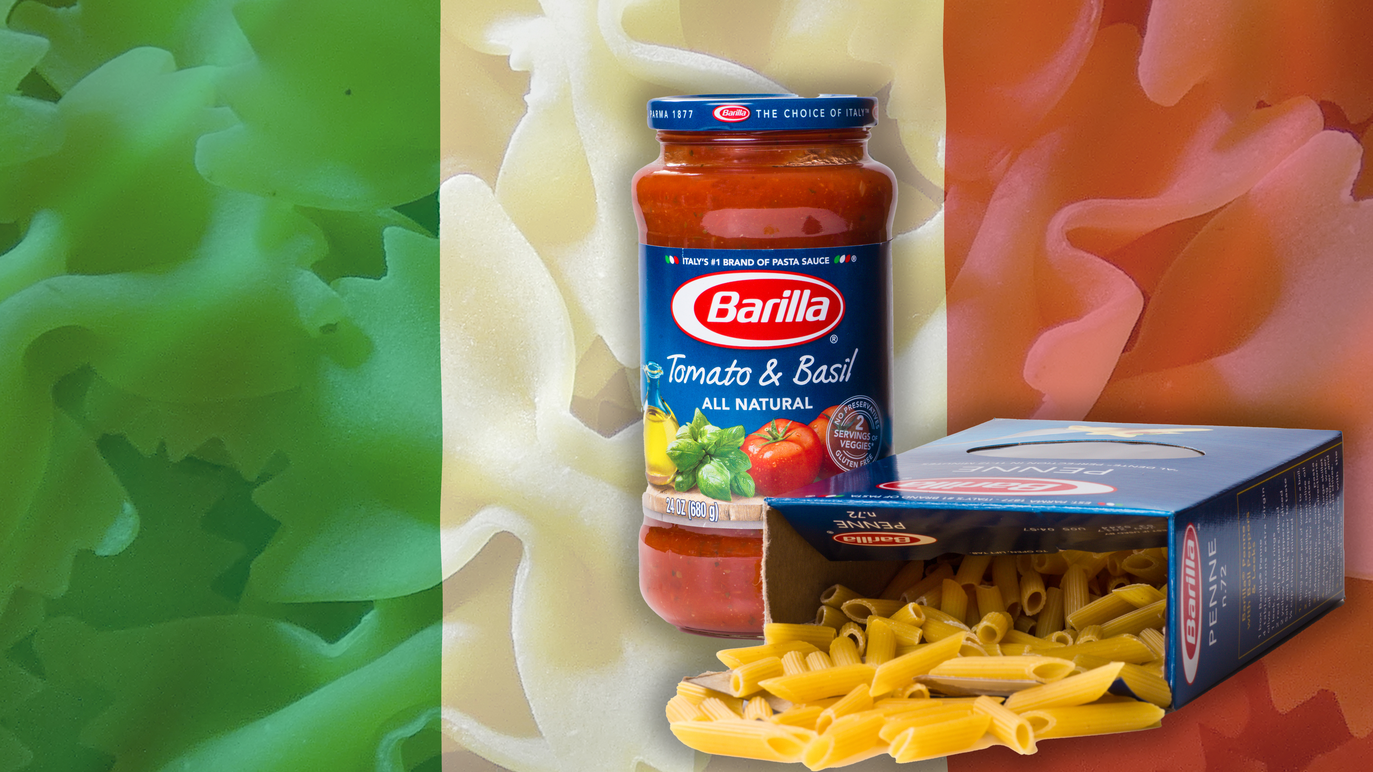 Italy national flag background texture.
Italija pasta barilla