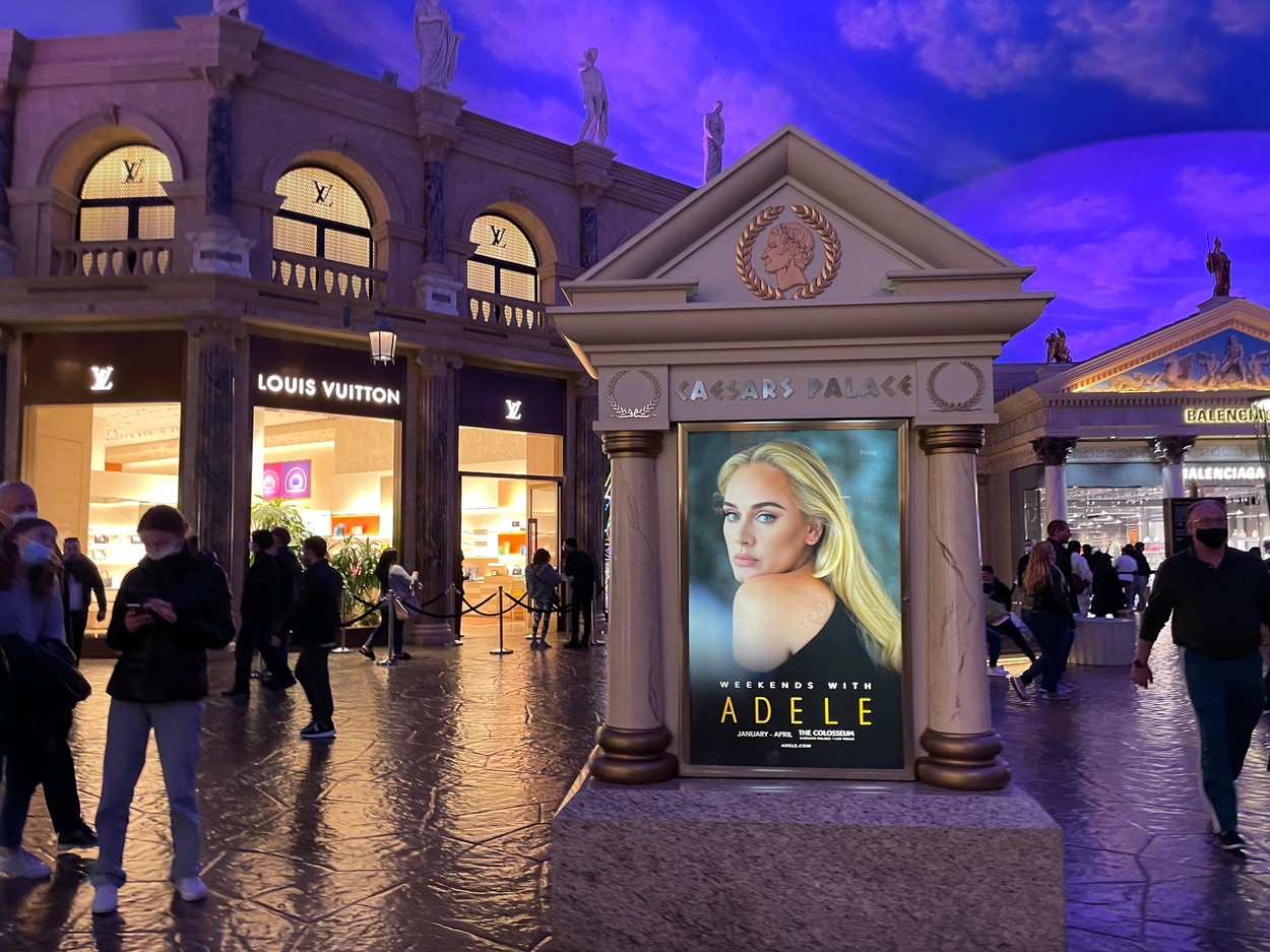 Adele show signage and prep at Colliseum for her 1st opening night week seen in Ceasars Palace in Las Vegas