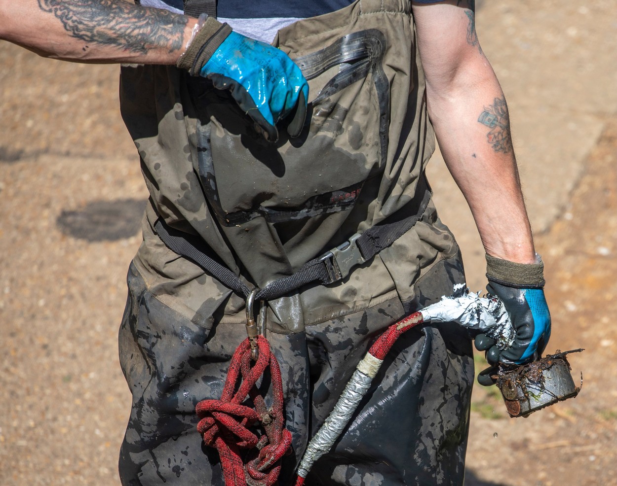 Magnet fishing, London, UK - 14 Jul 2021