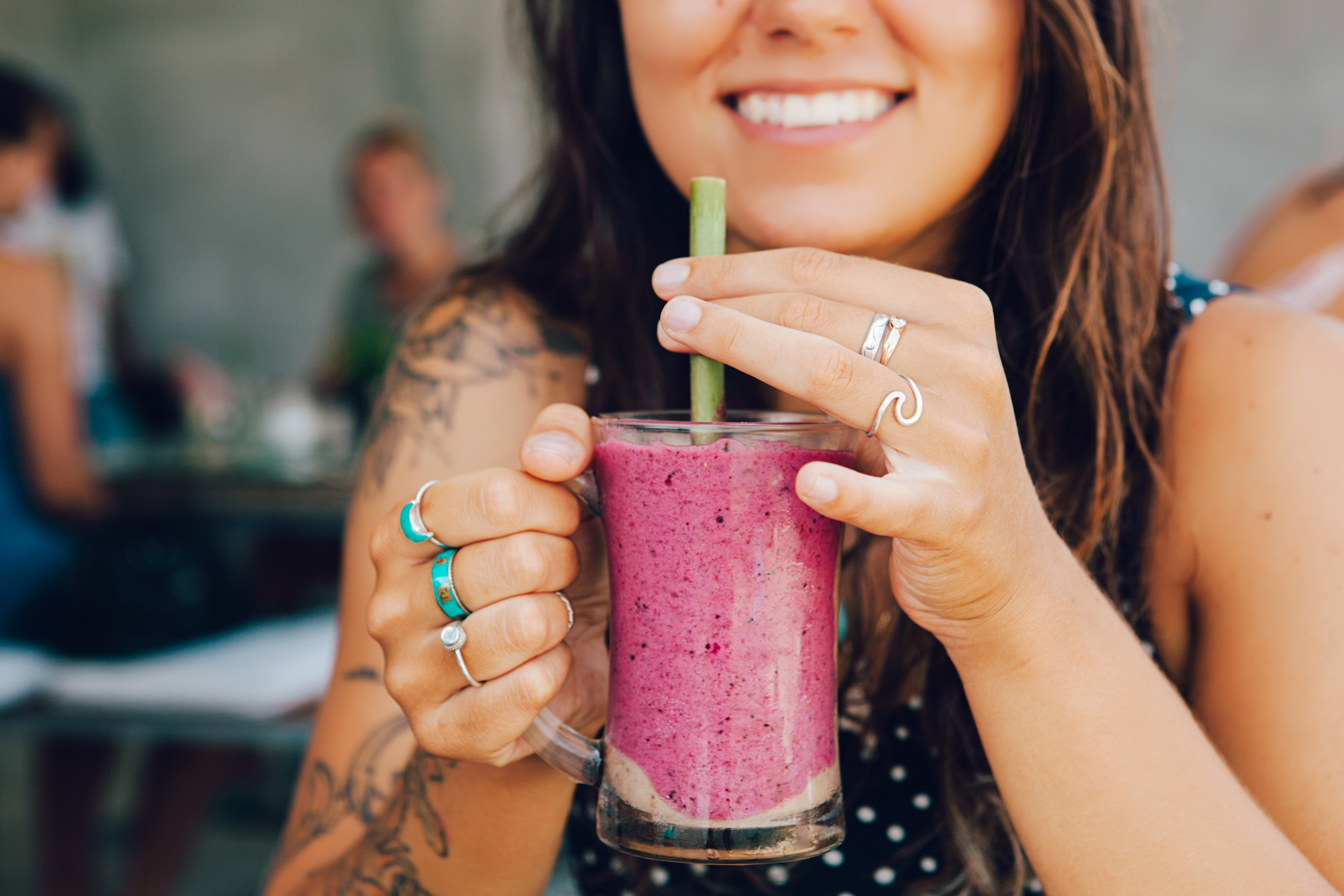 Young,Girl,Having,A,Good,Morning,Healthy,Breakfast,Smoothie,Drink