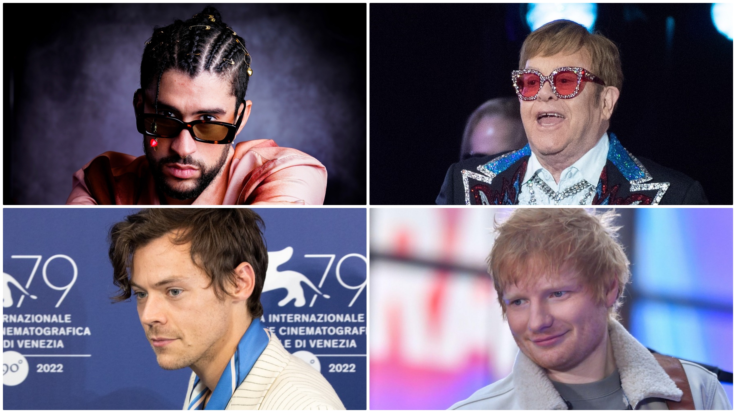 Bad Bunny, Elton Džon, Ed Širan, Harry Styles