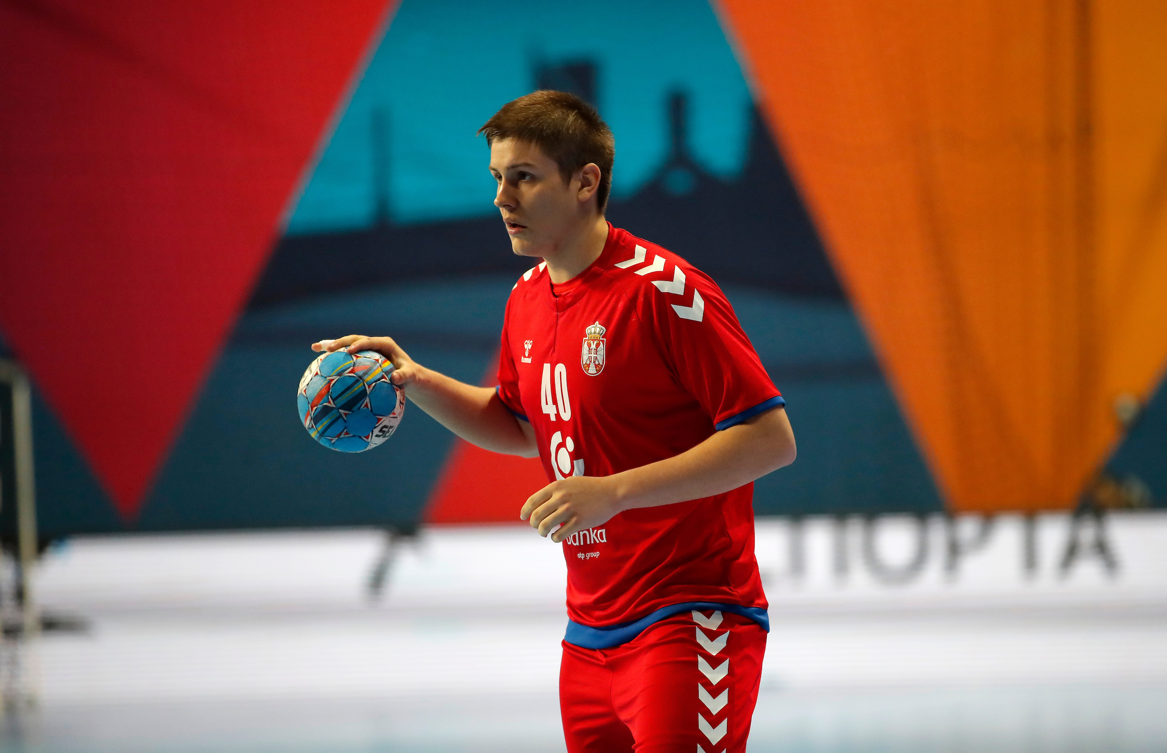 handball match between Serbia and France in Zrenjanin, Serbia on Jan. 5, 2021.